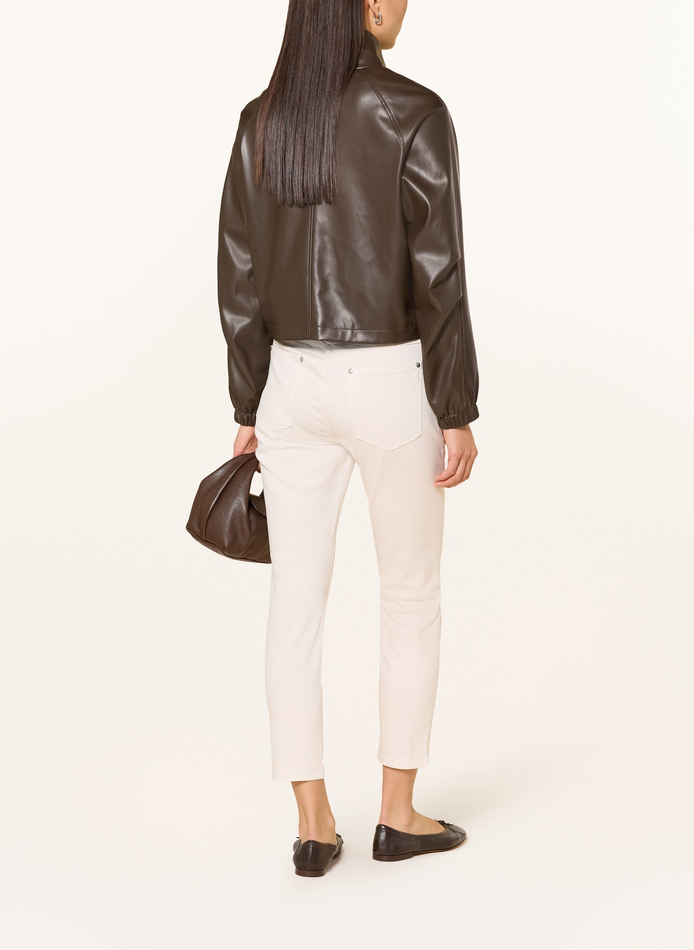 monari Cropped Jeans mit Schmucksteinen: 124 champagne beige