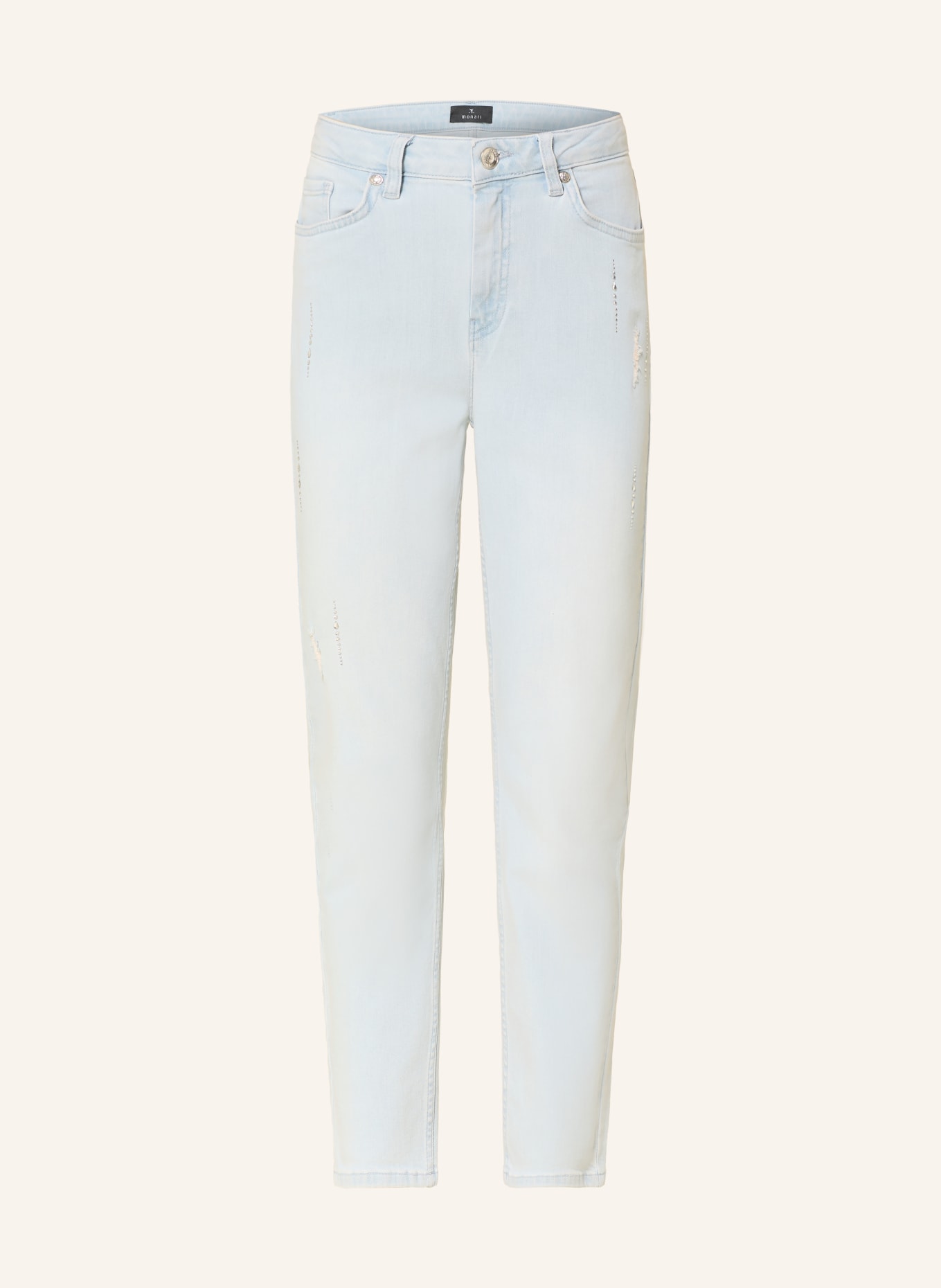monari Cropped jeans with gemstones: 752 light denim