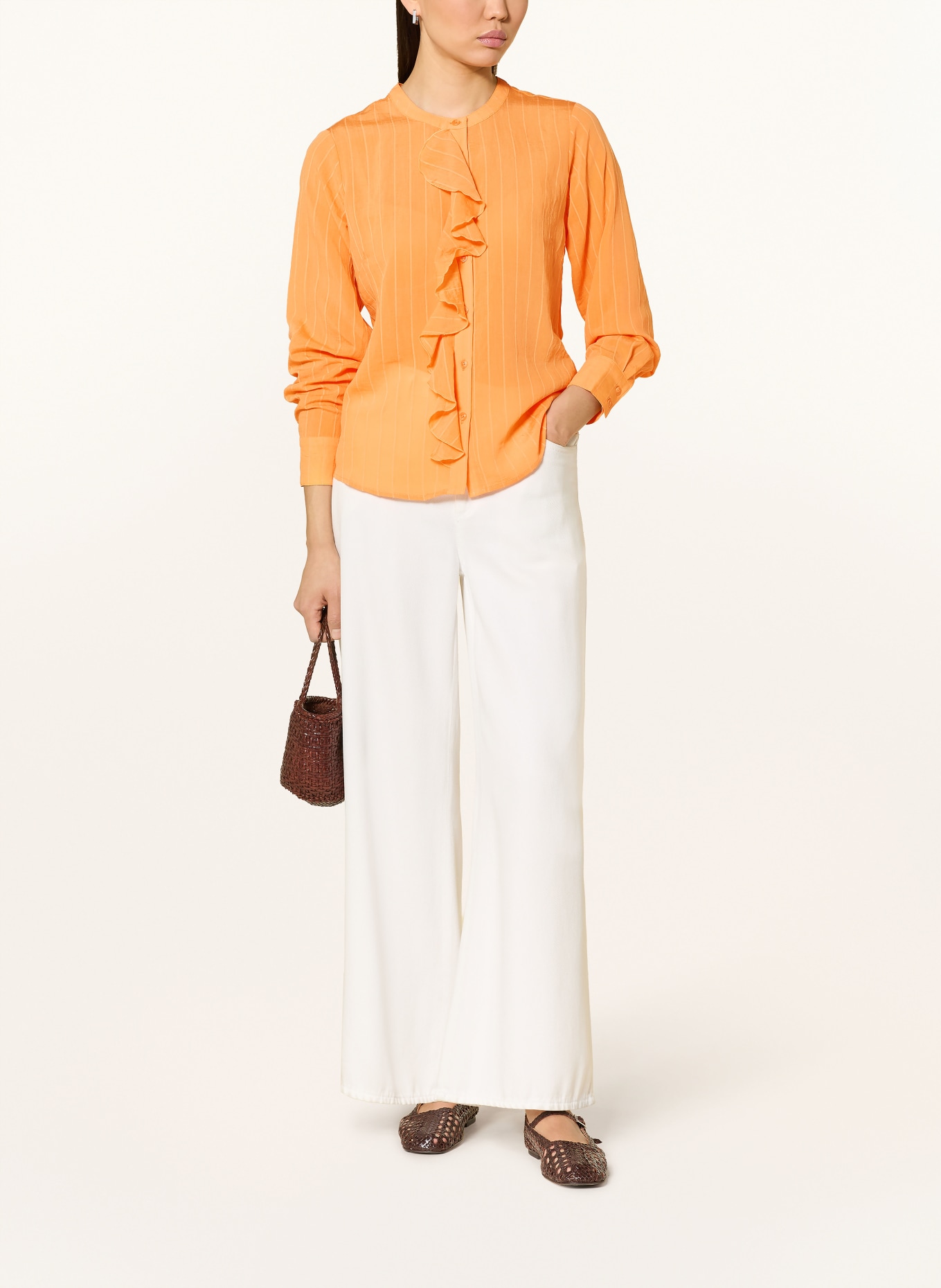 monari Blouse with flounces: ORANGE