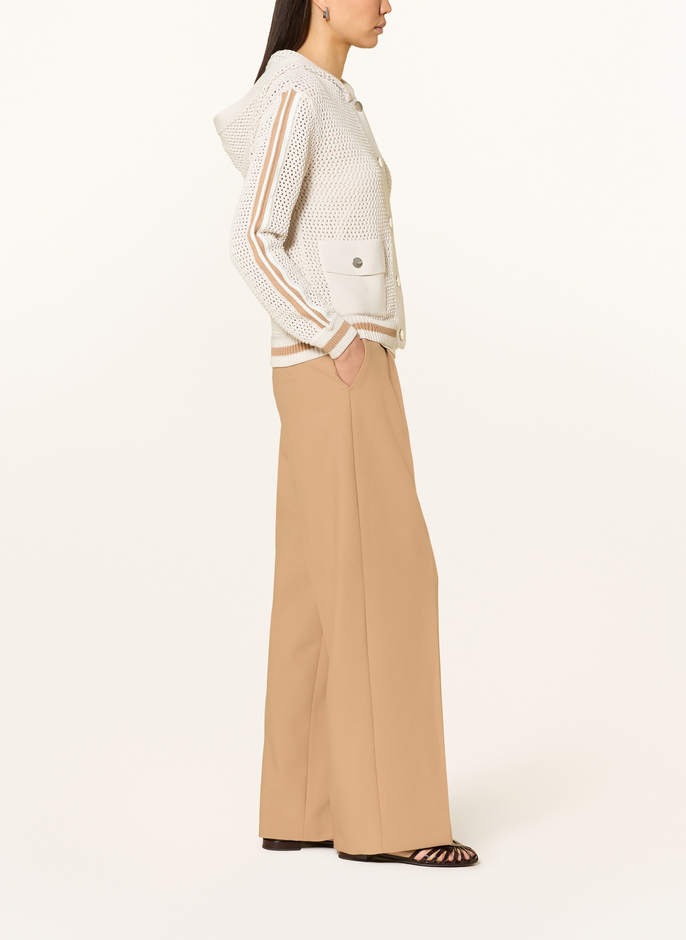 monari Strickjacke mit Schmucksteinen: BEIGE / BRAUN