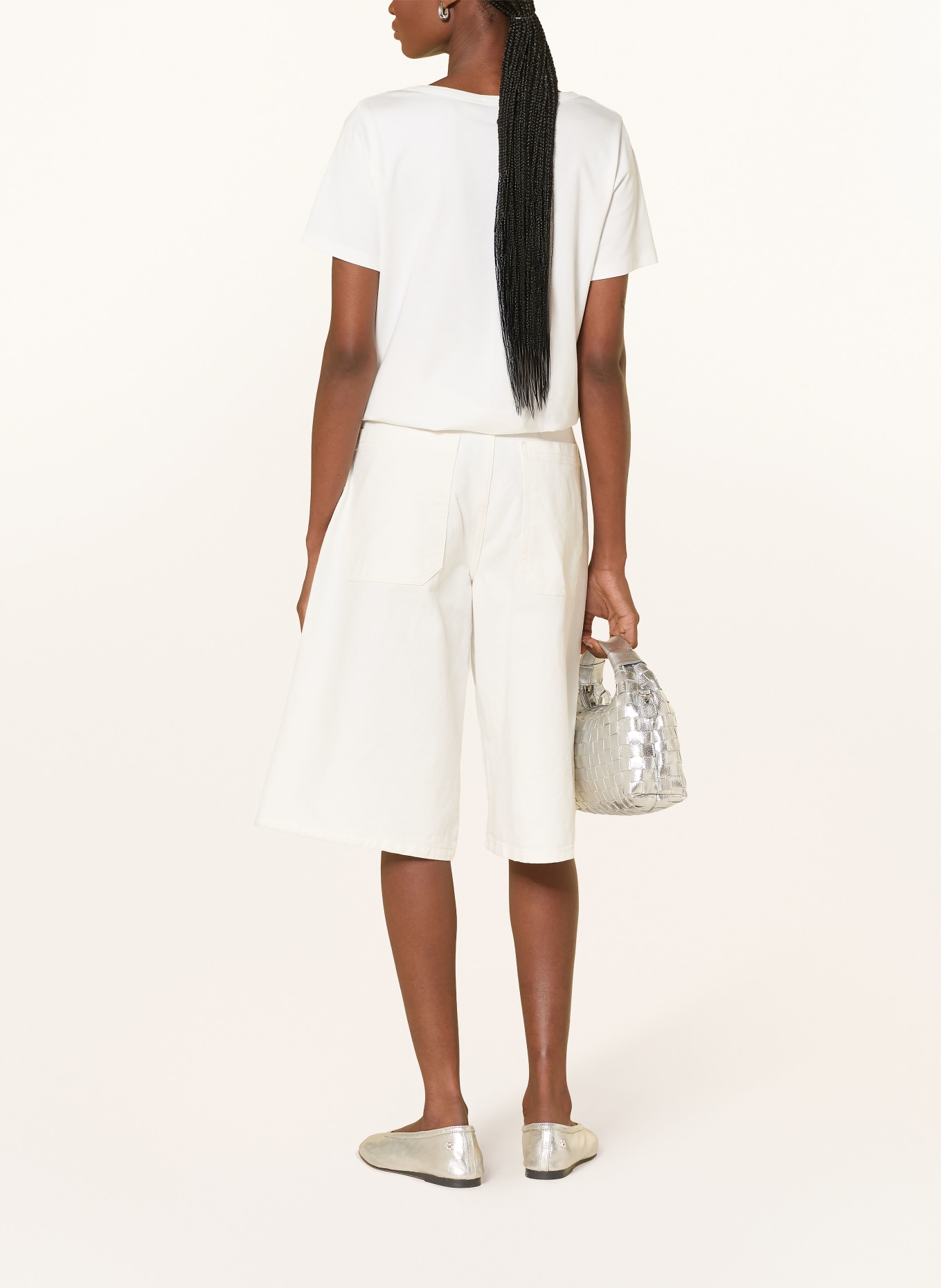 monari T-shirt with gemstones: WHITE / ORANGE