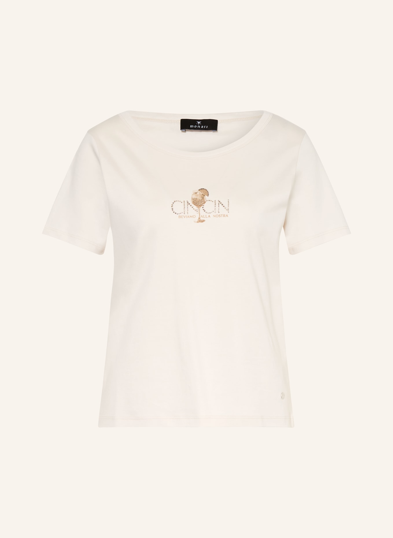 monari Tričko s ozdobnými kameny: BÉŽOVÁ