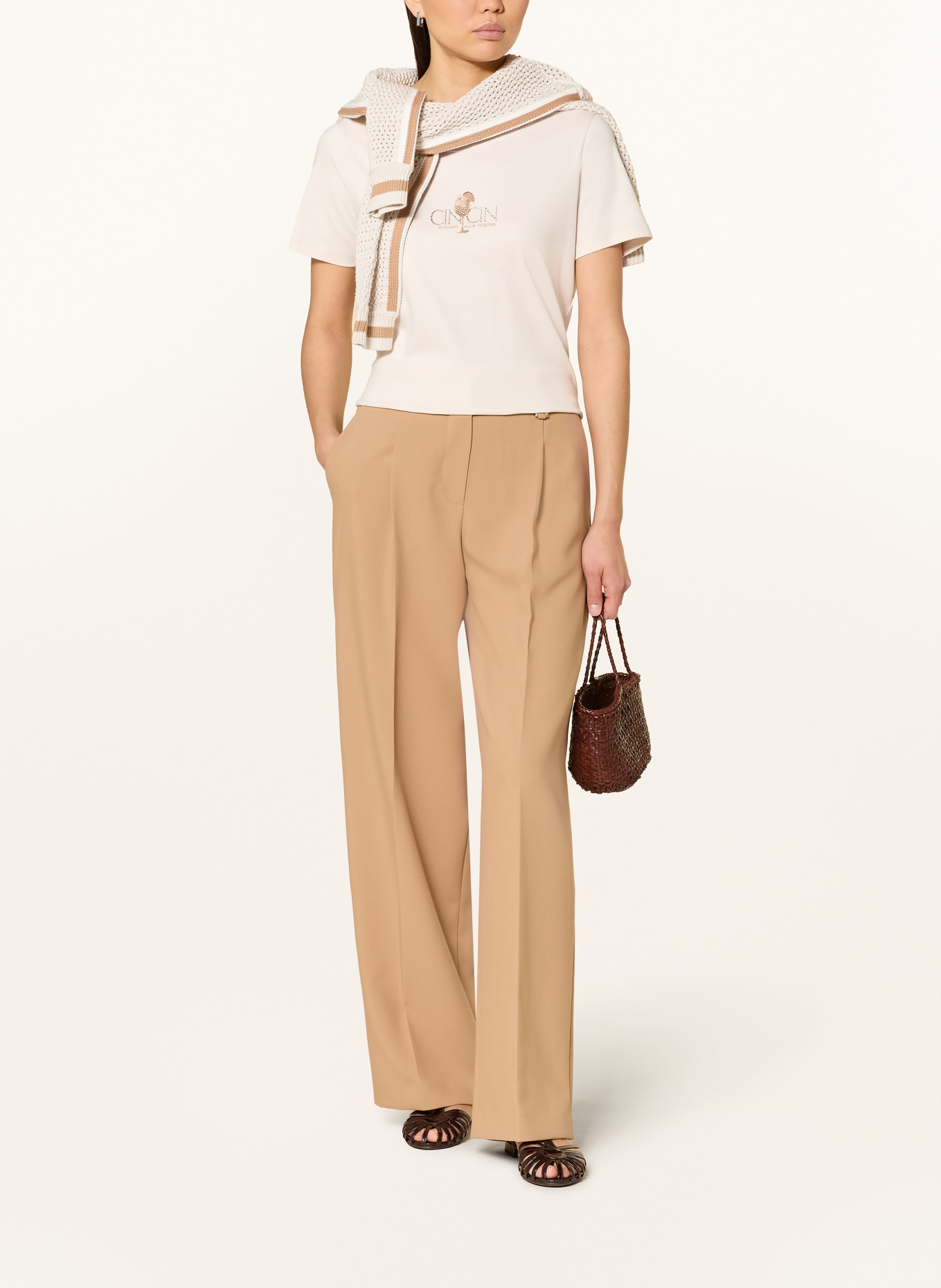 monari Tričko s ozdobnými kameny: BÉŽOVÁ