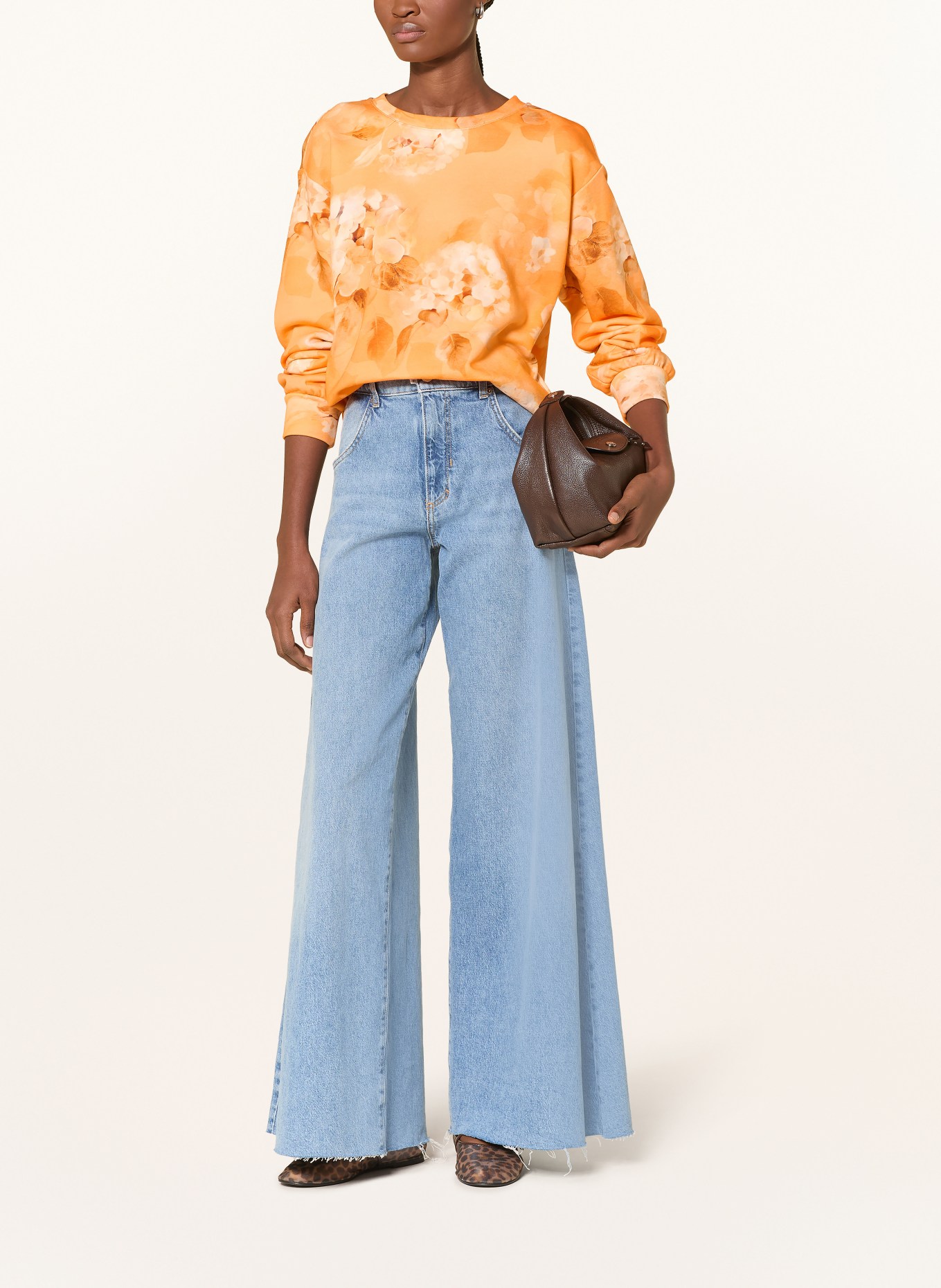 monari sweatshirt: ORANGE / BEIGE