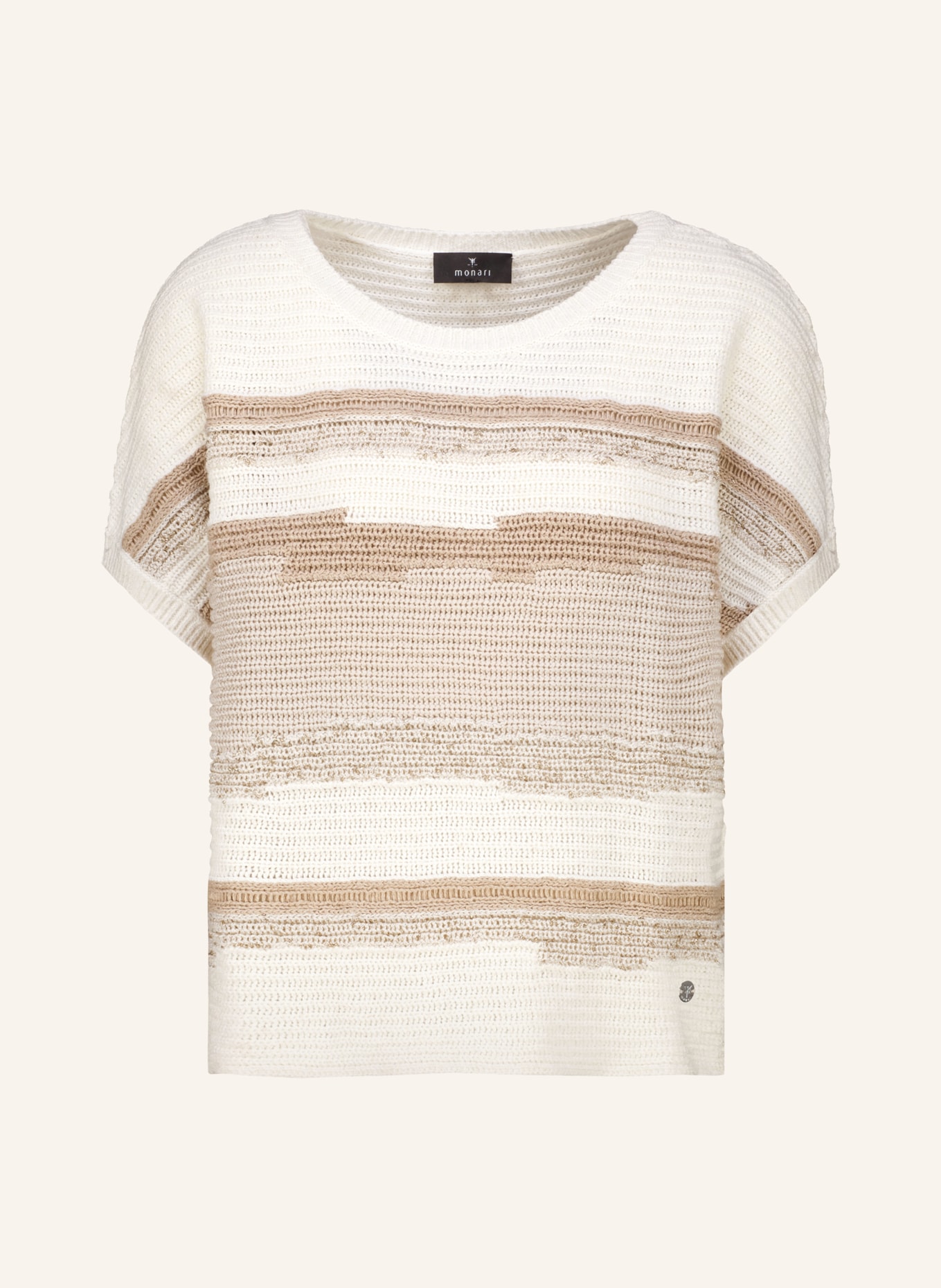 monari Strickshirt mit Glitzergarn: CREME / BEIGE