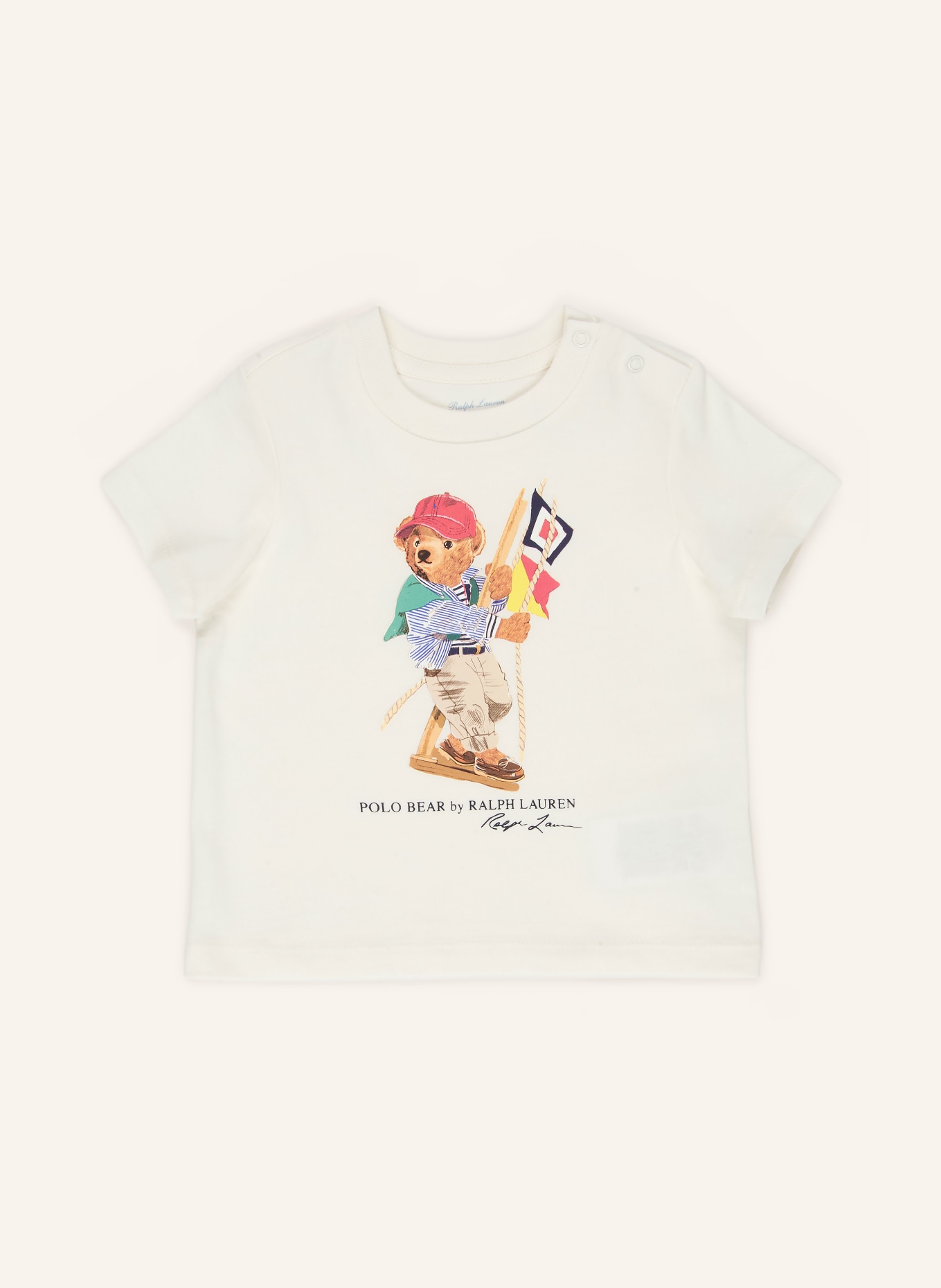 POLO RALPH LAUREN T-Shirt: ECRU / ROT / GELB