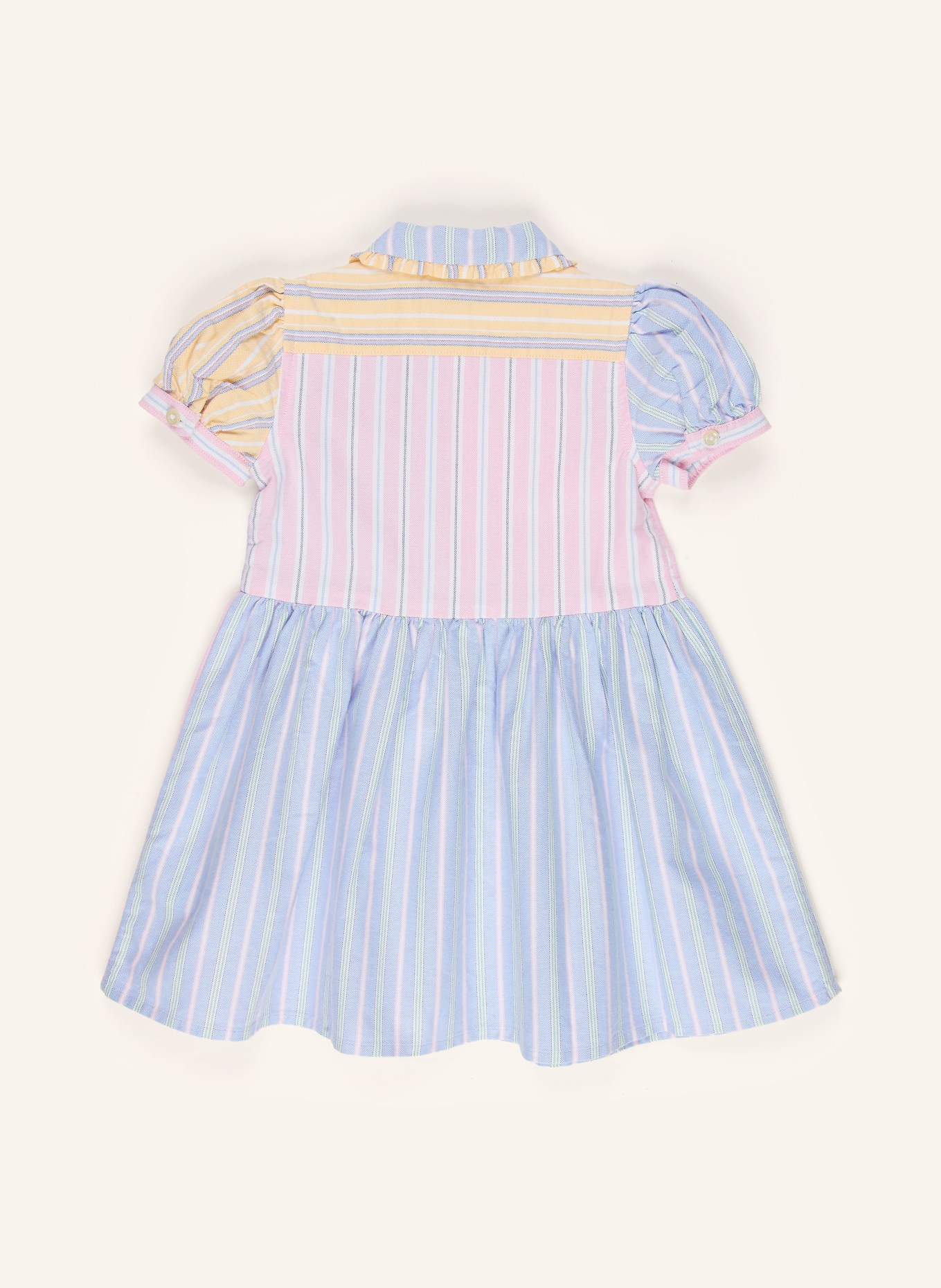 POLO RALPH LAUREN 2-tlg. Set: Hemdblusenkleid und Hose: HELLBLAU / ROSÉ / HELLGELB