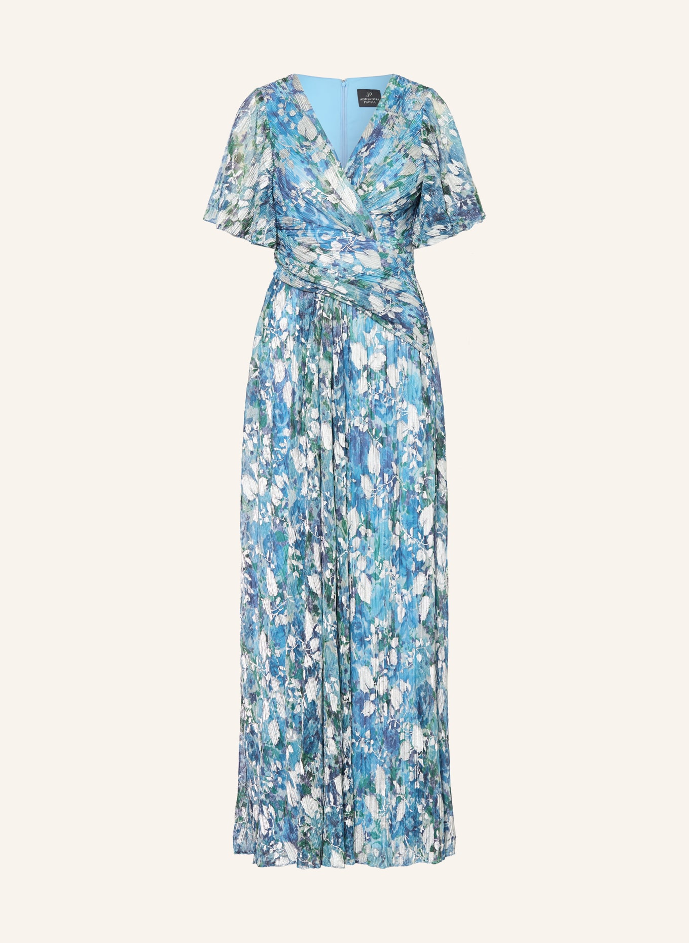 ADRIANNA PAPELL Večerní šaty s třpytivou nití: TYRKYSOVÁ / ZELENÁ / MODRÁ