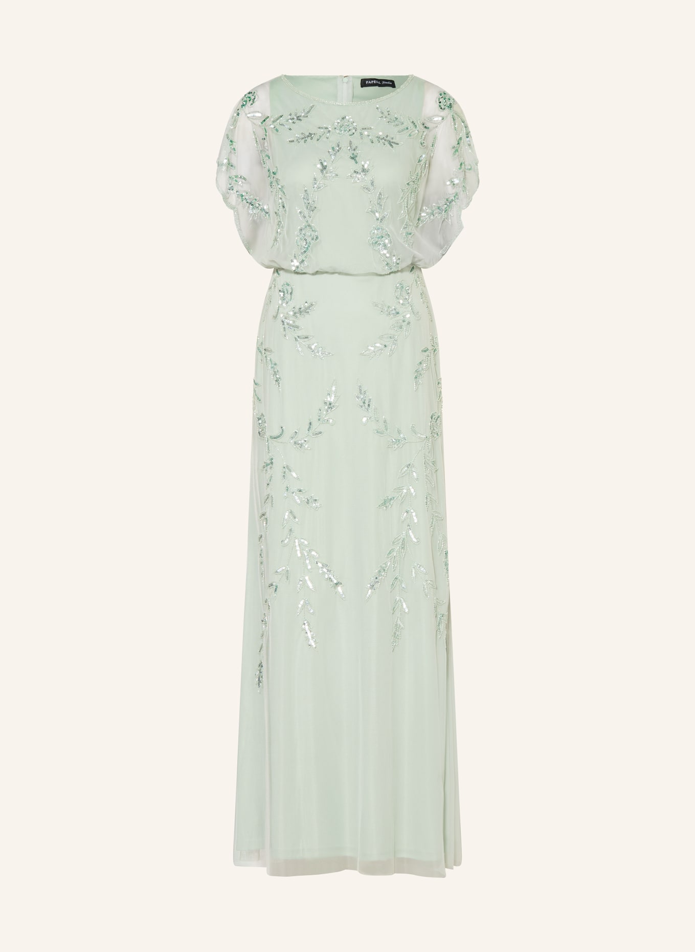 ADRIANNA PAPELL Suknia wieczorowa z cekinami i ozdobnymi perełkami: TURKUSOWY