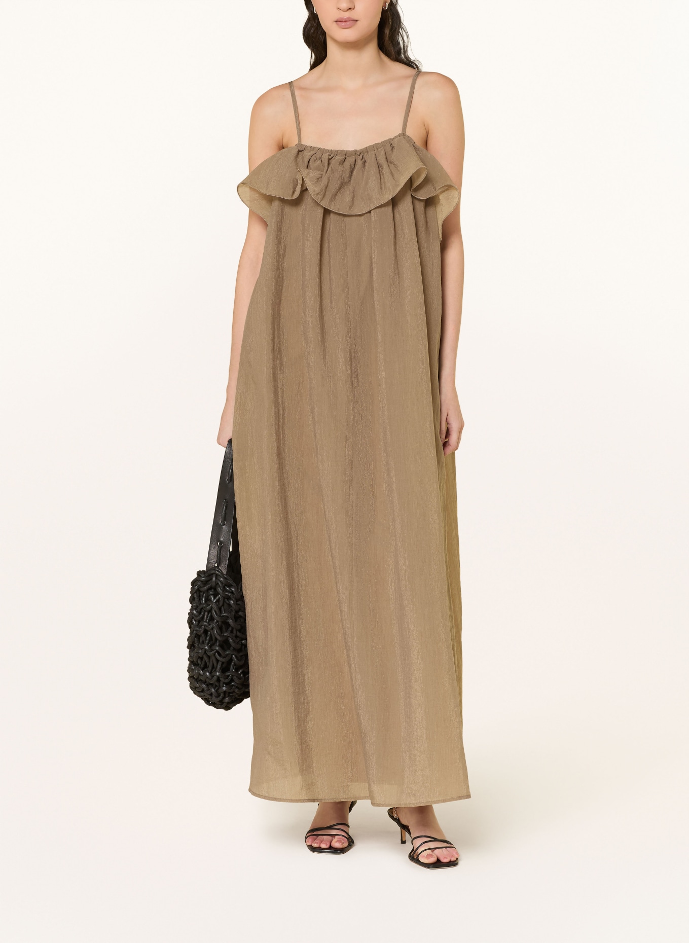 ELEH Šaty s volány: SVĚTLE HNĚDÁ