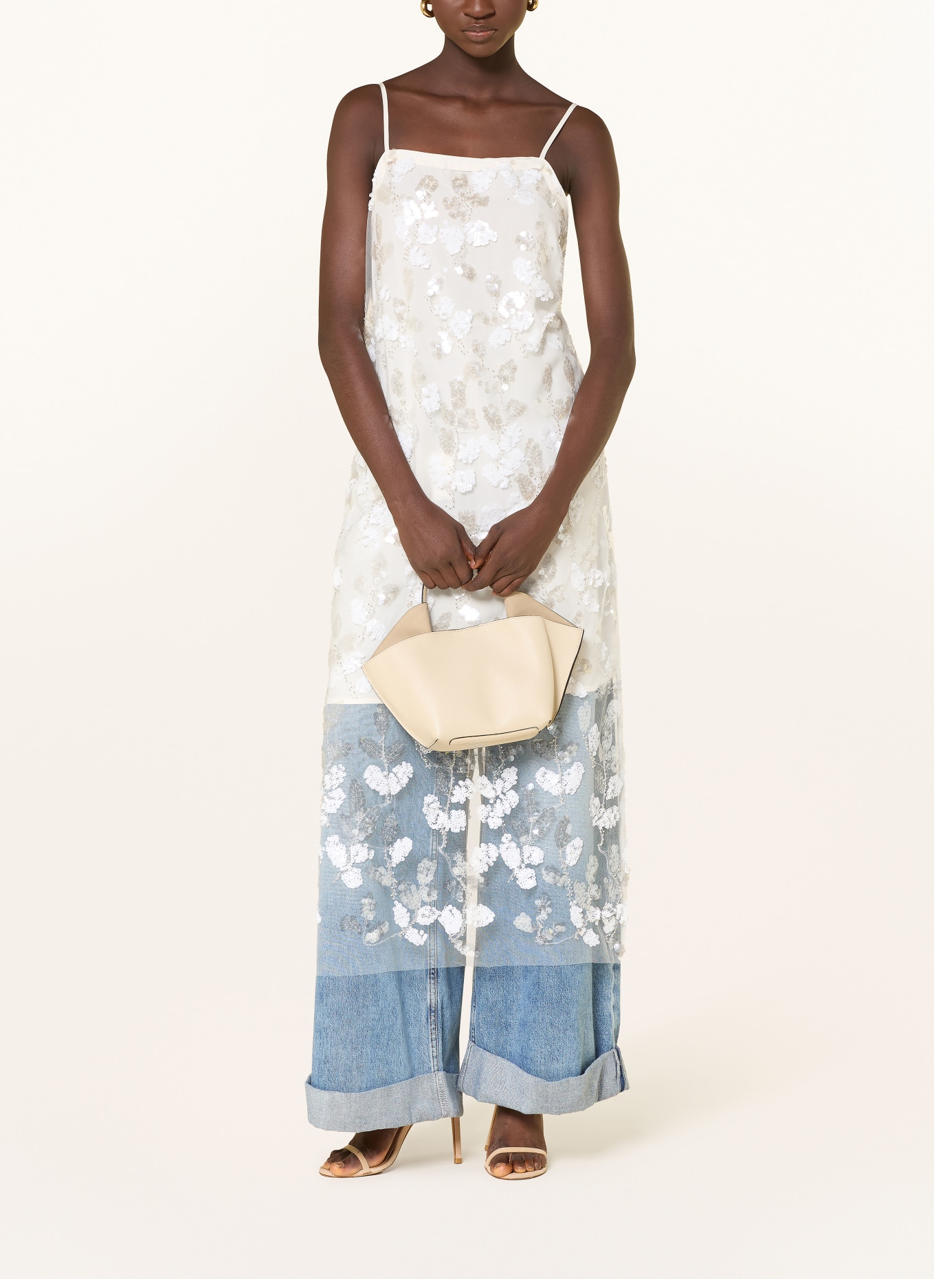 CPH MUSE Jurk CMZIA met pailletten: ECRU