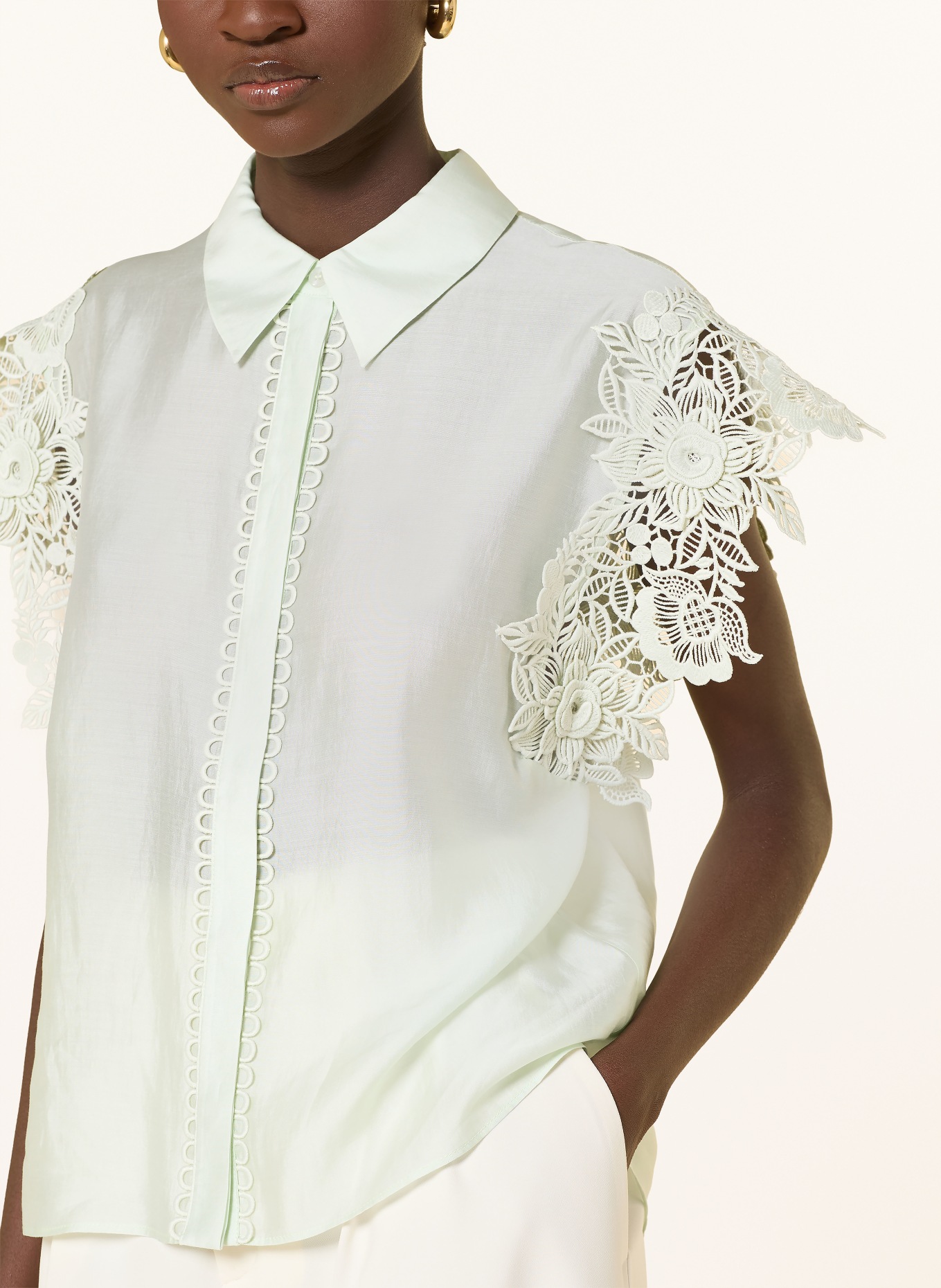 CPH MUSE Hemdbluse CMMOLLY mit Spitze: HELLGRÜN