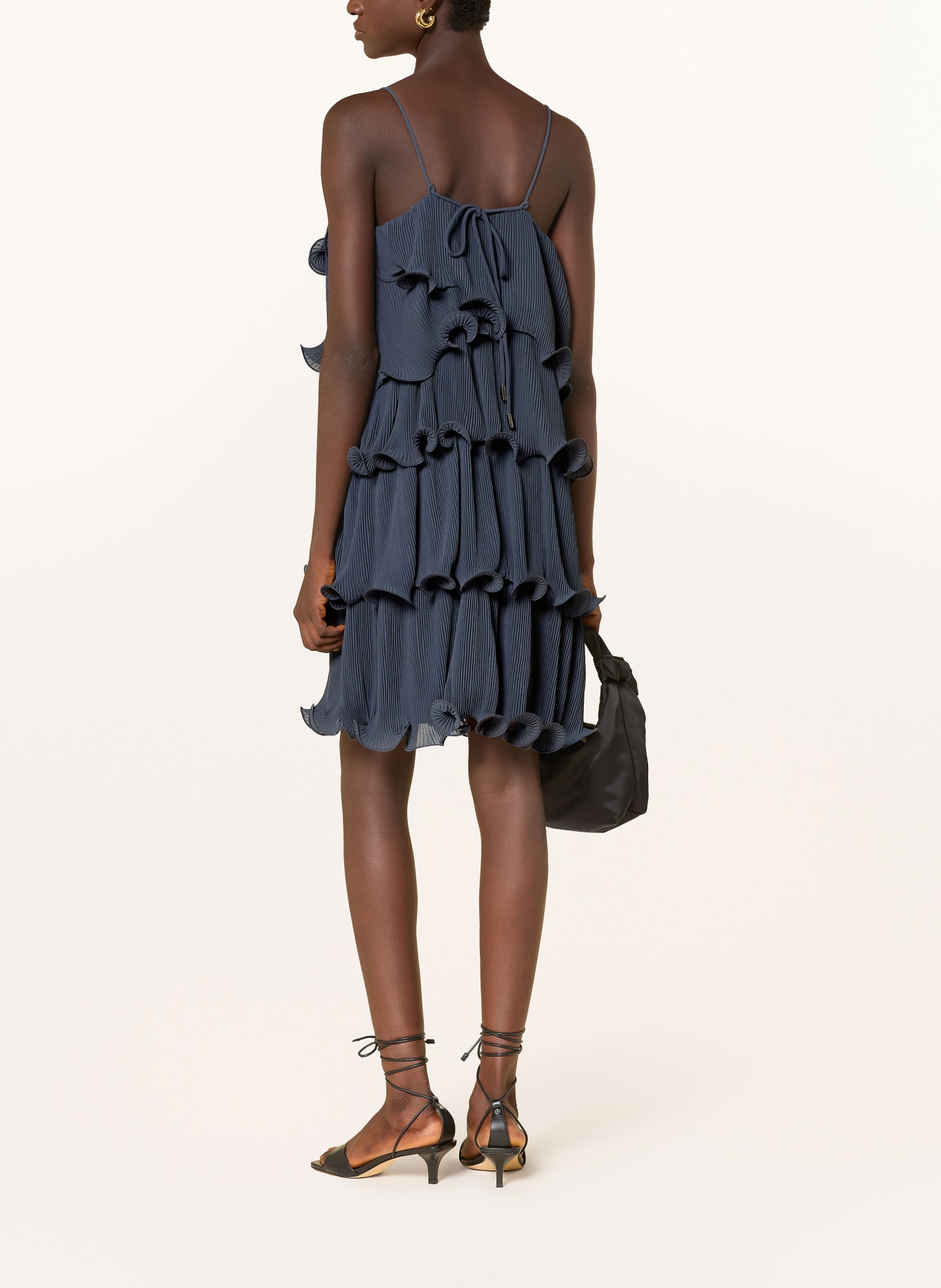 CPH MUSE Kleid CMKIRA mit Volants: BLAUGRAU