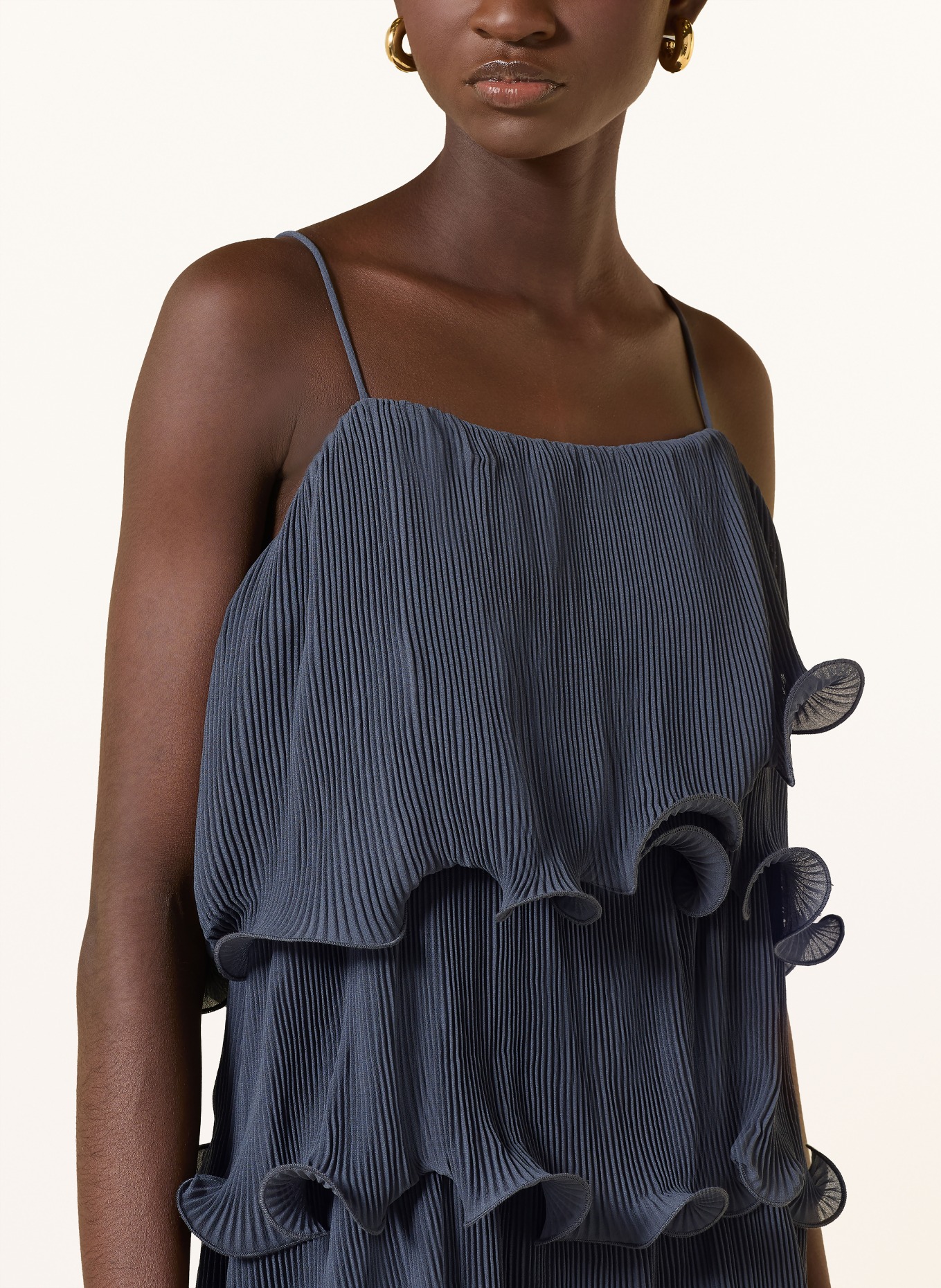 CPH MUSE Kleid CMKIRA mit Volants: BLAUGRAU