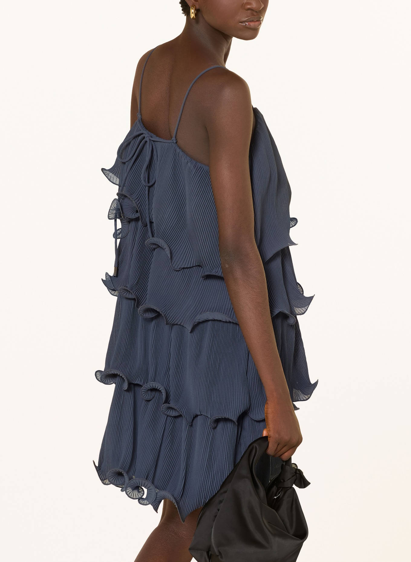 CPH MUSE Kleid CMKIRA mit Volants: BLAUGRAU