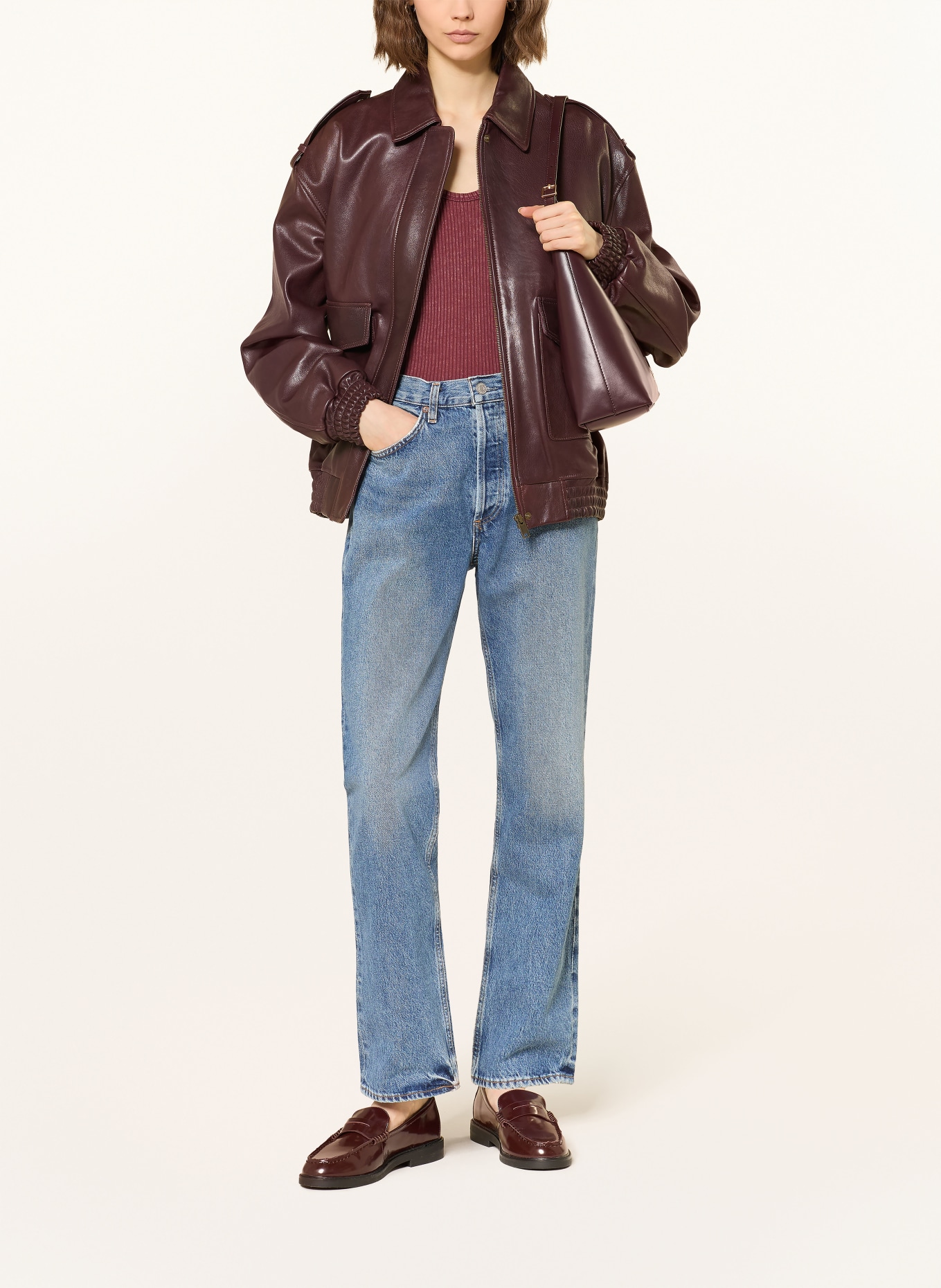 AGOLDE Rovné džíny LANA: lbr liberty (md tinted ind)