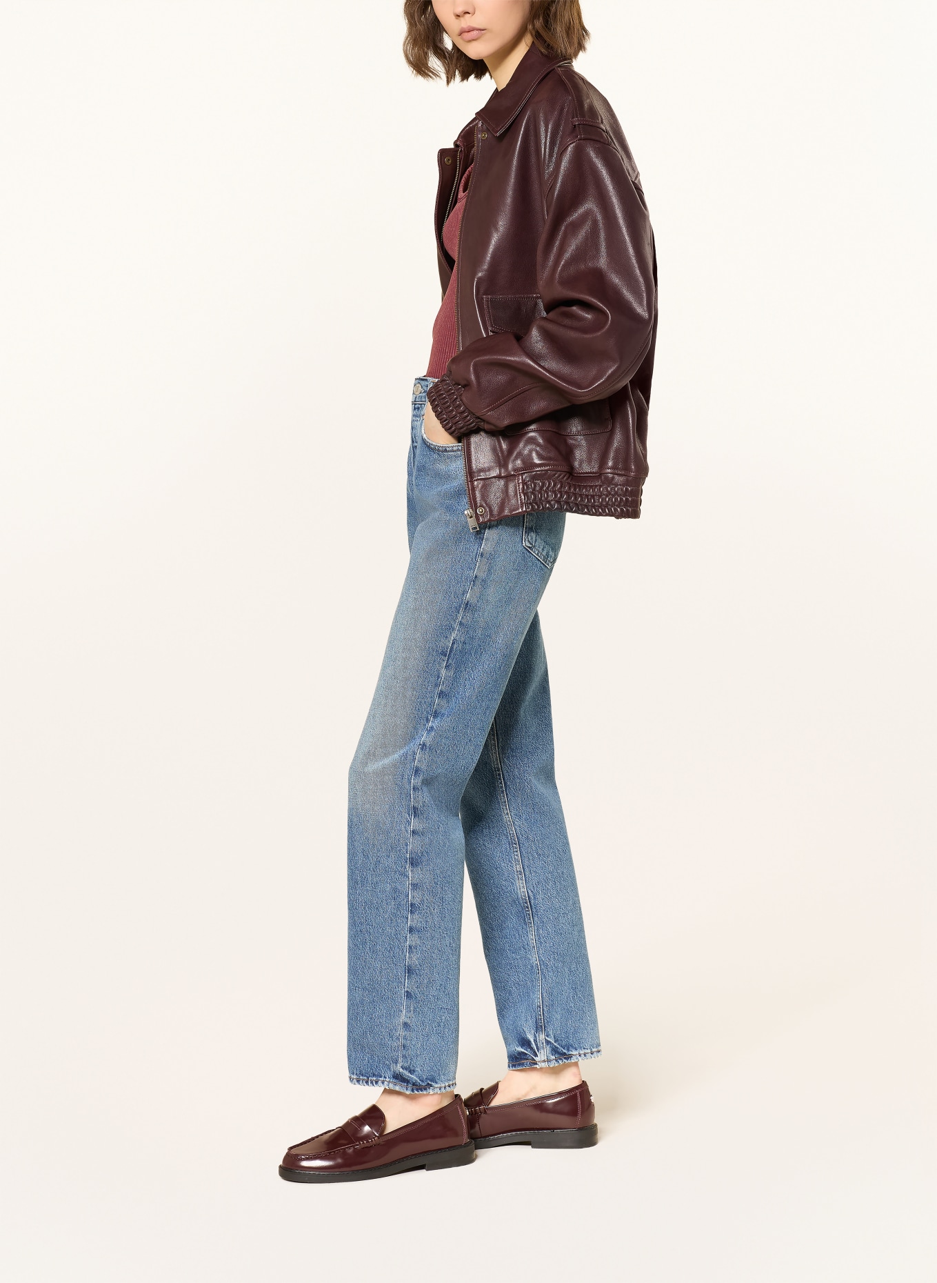 AGOLDE Rovné džíny LANA: lbr liberty (md tinted ind)