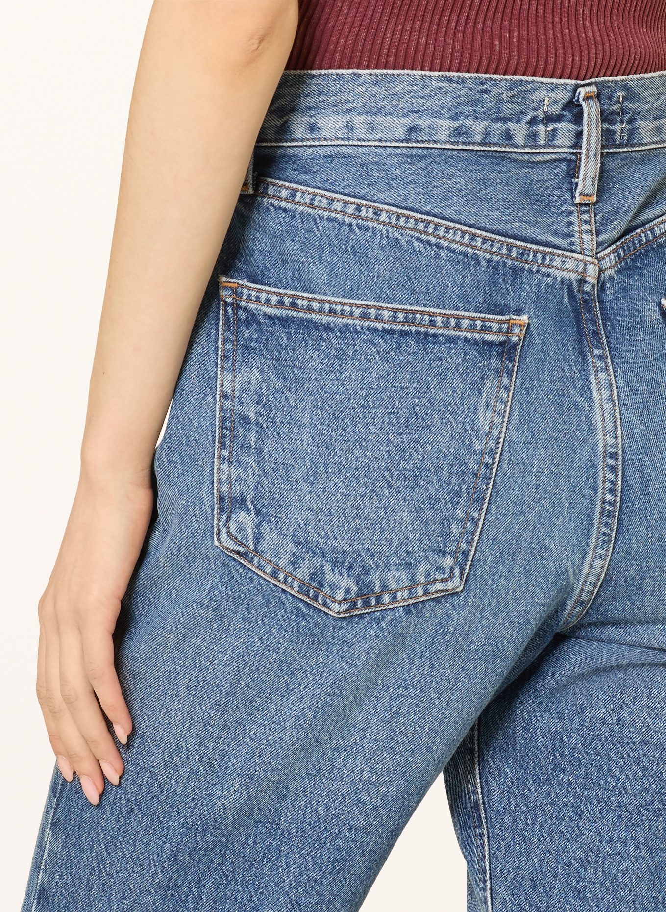 AGOLDE Rovné džíny LANA: lbr liberty (md tinted ind)