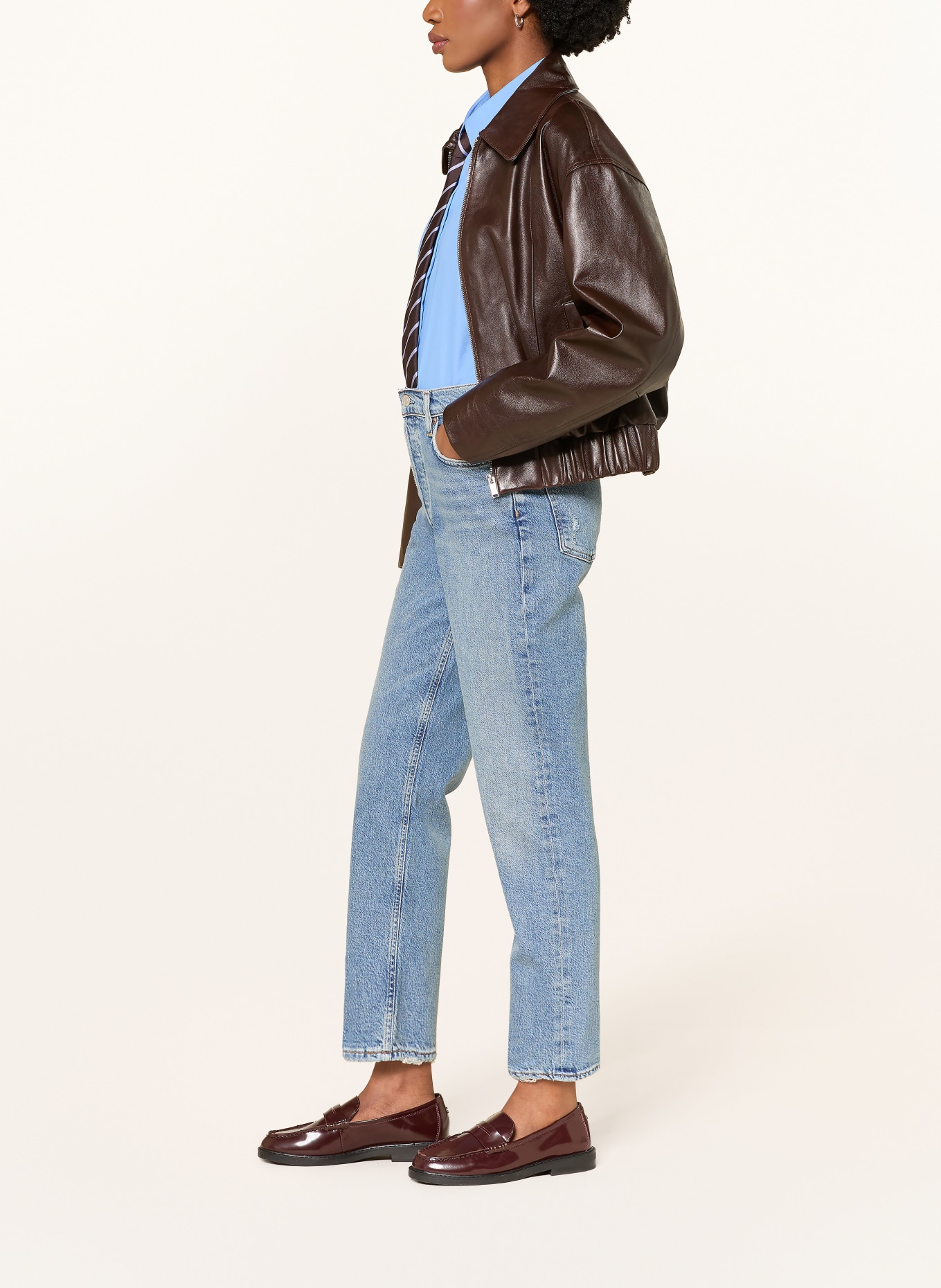 AGOLDE Krátké džíny 90'S: renw renew (lt worn ind)