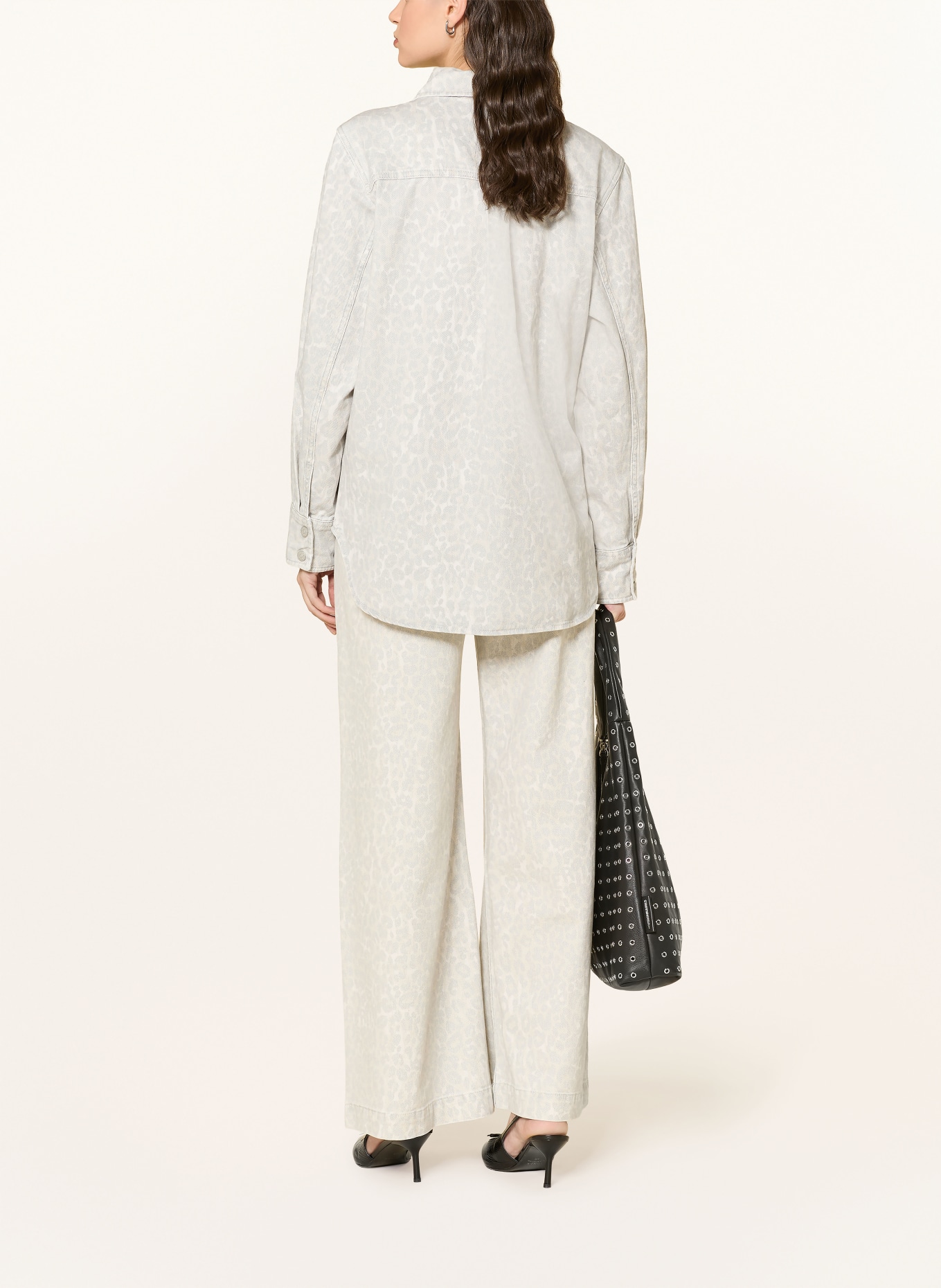 Lala Berlin Jeans-Overshirt OLIVIA: HELLGRAU / BEIGE / ECRU