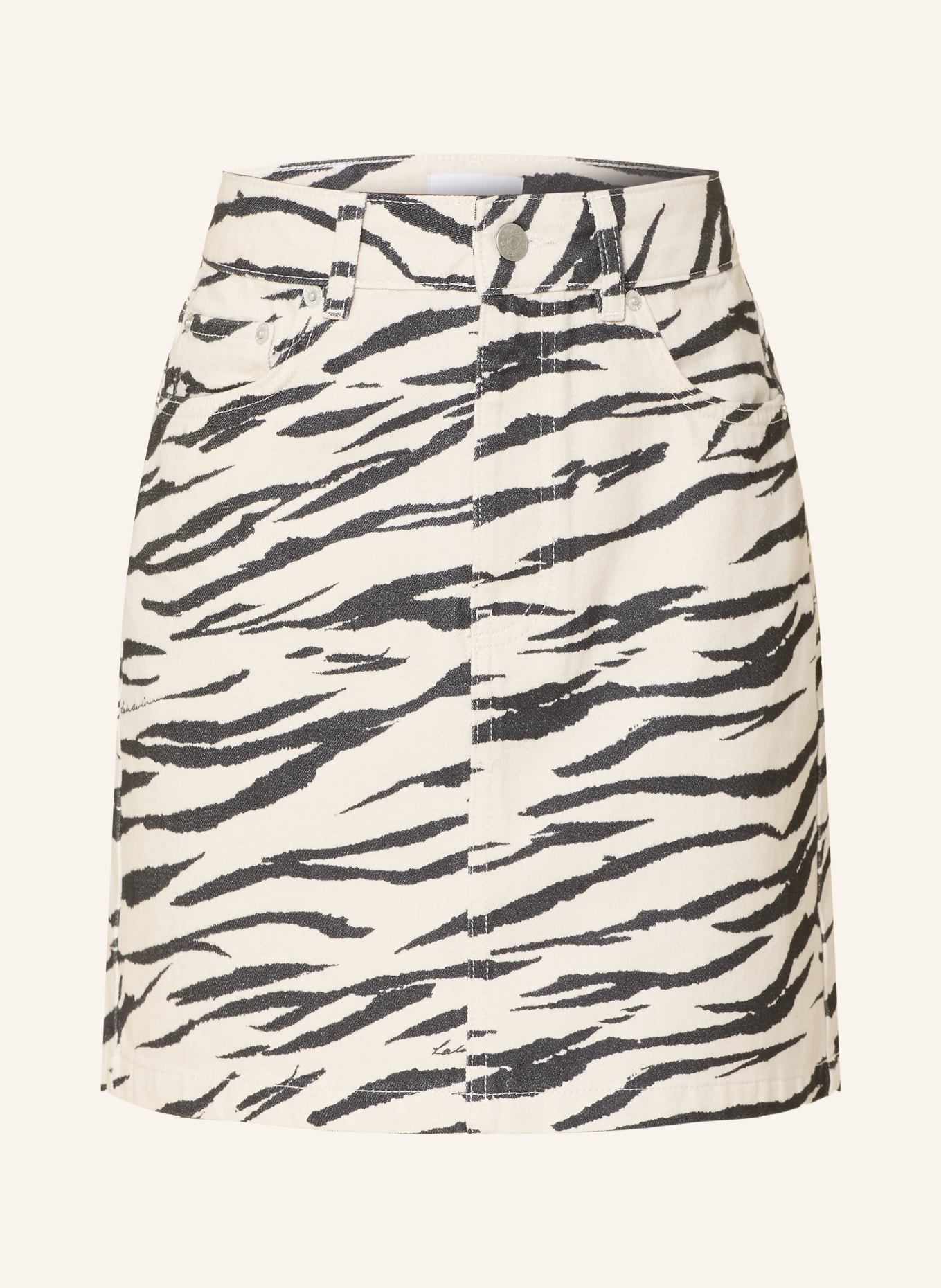 Lala Berlin Džínová sukně SPLIT: BÍLÁ / ČERNÁ