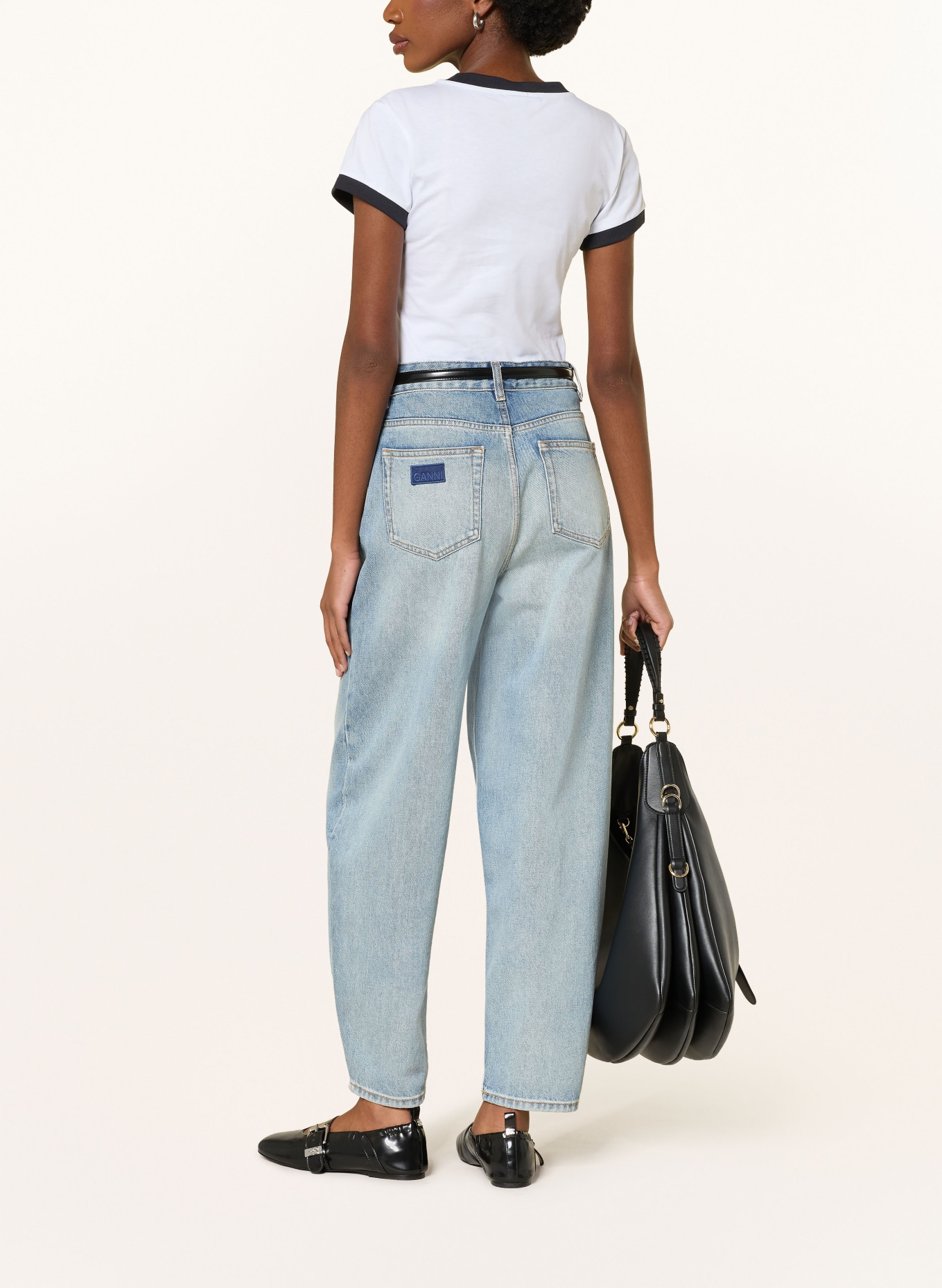 GANNI T-shirt: WHITE / RED / BLACK