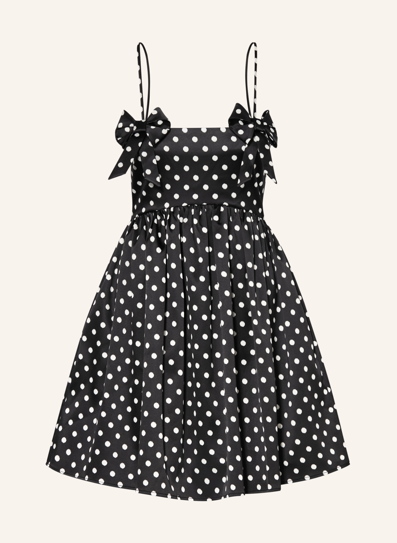 GANNI saténové šaty: ČERNÁ / BÍLÁ