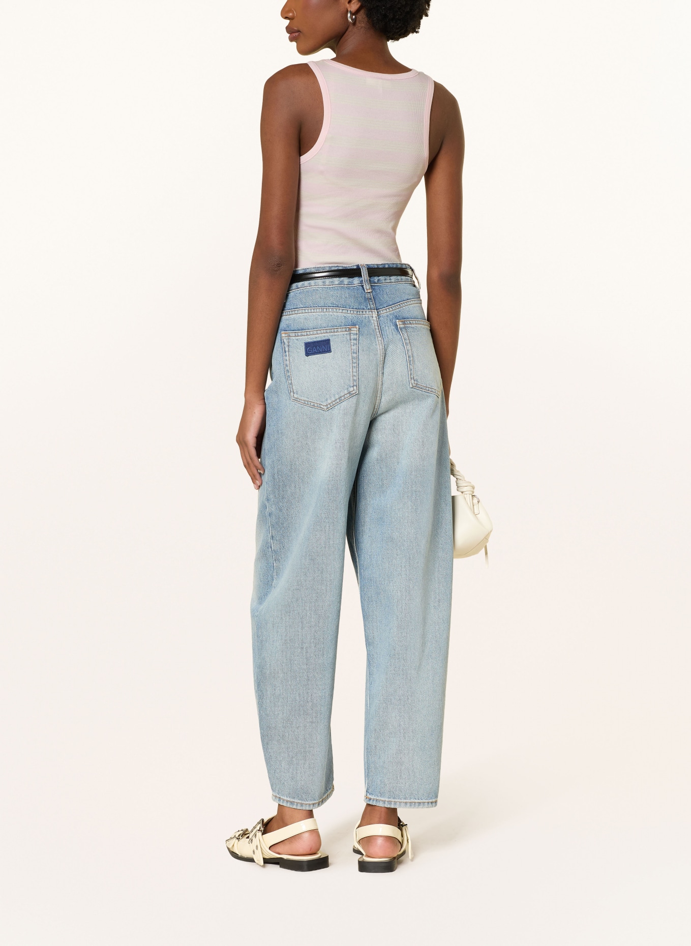 GANNI Top: PINK / BEIGE