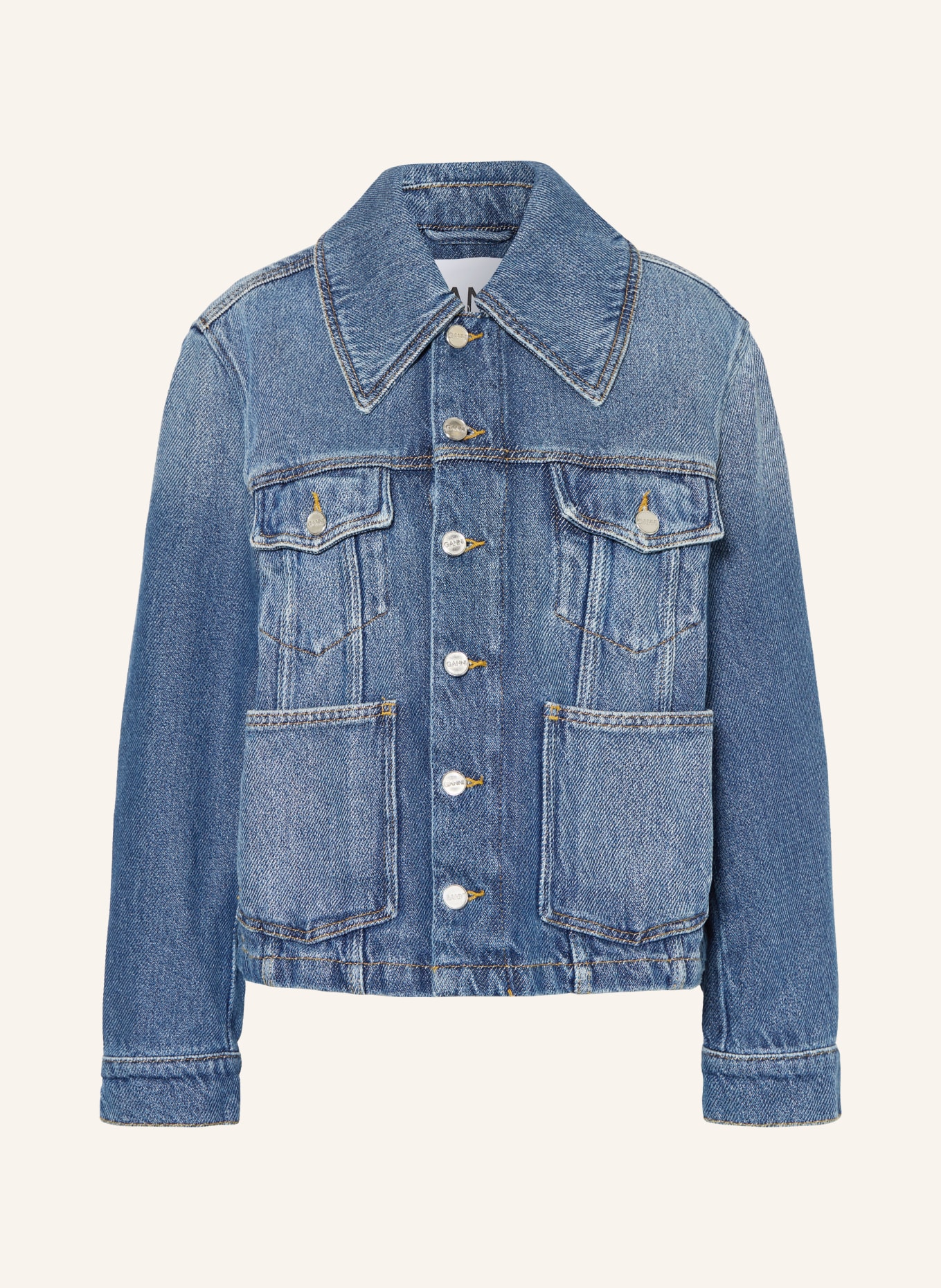 GANNI denim jacket: 569 Dark Blue Vintage