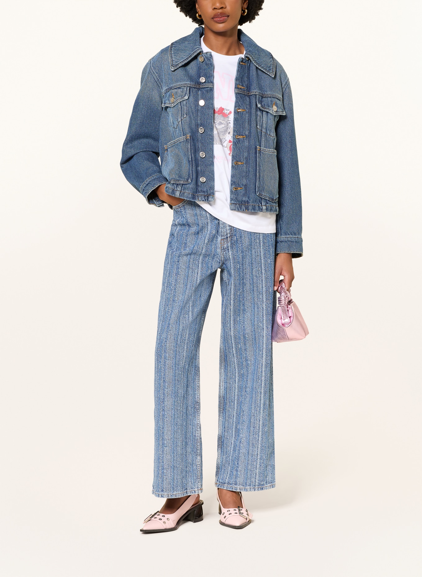 GANNI denim jacket: 569 Dark Blue Vintage