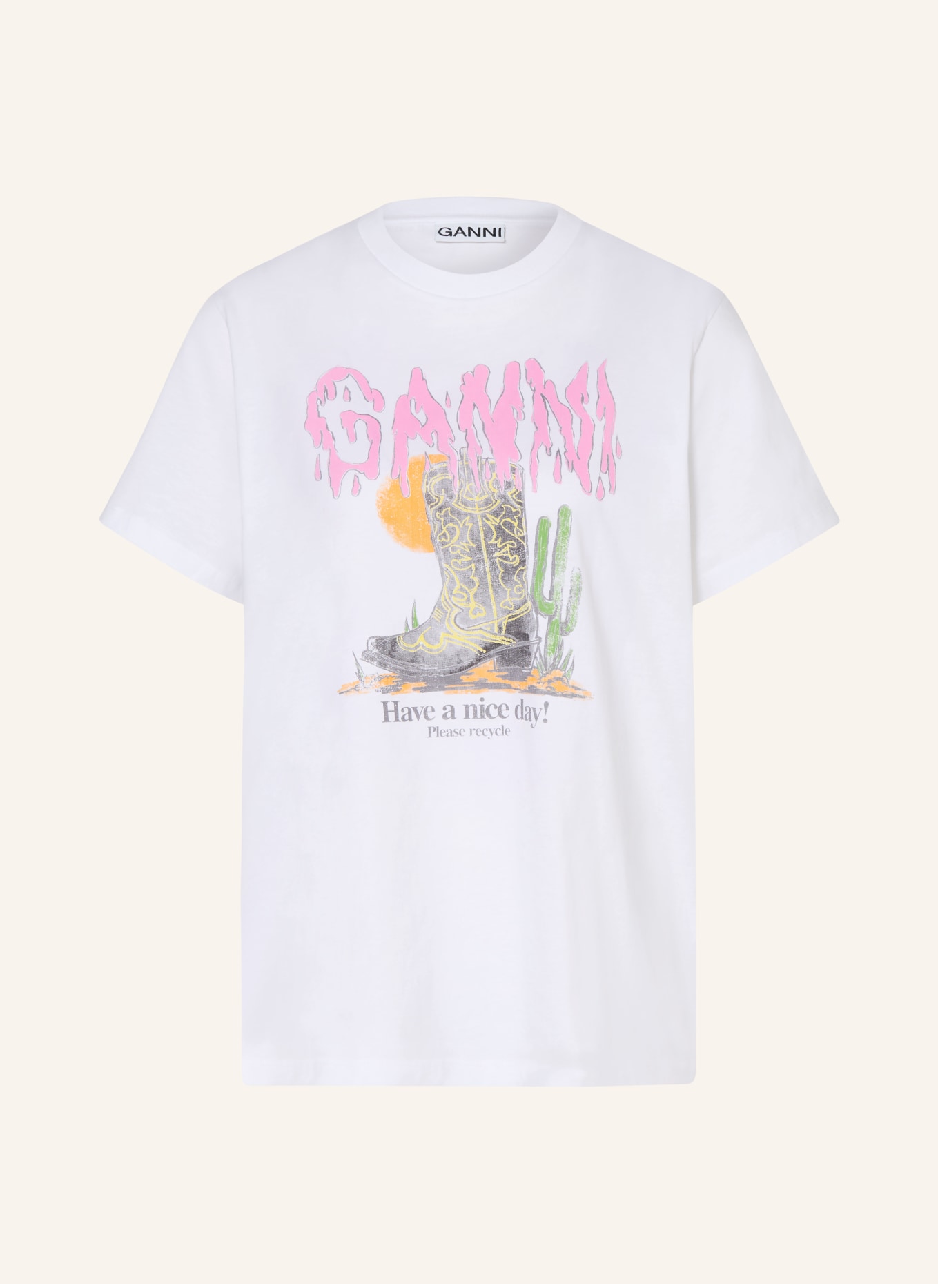 GANNI T-shirt: WHITE