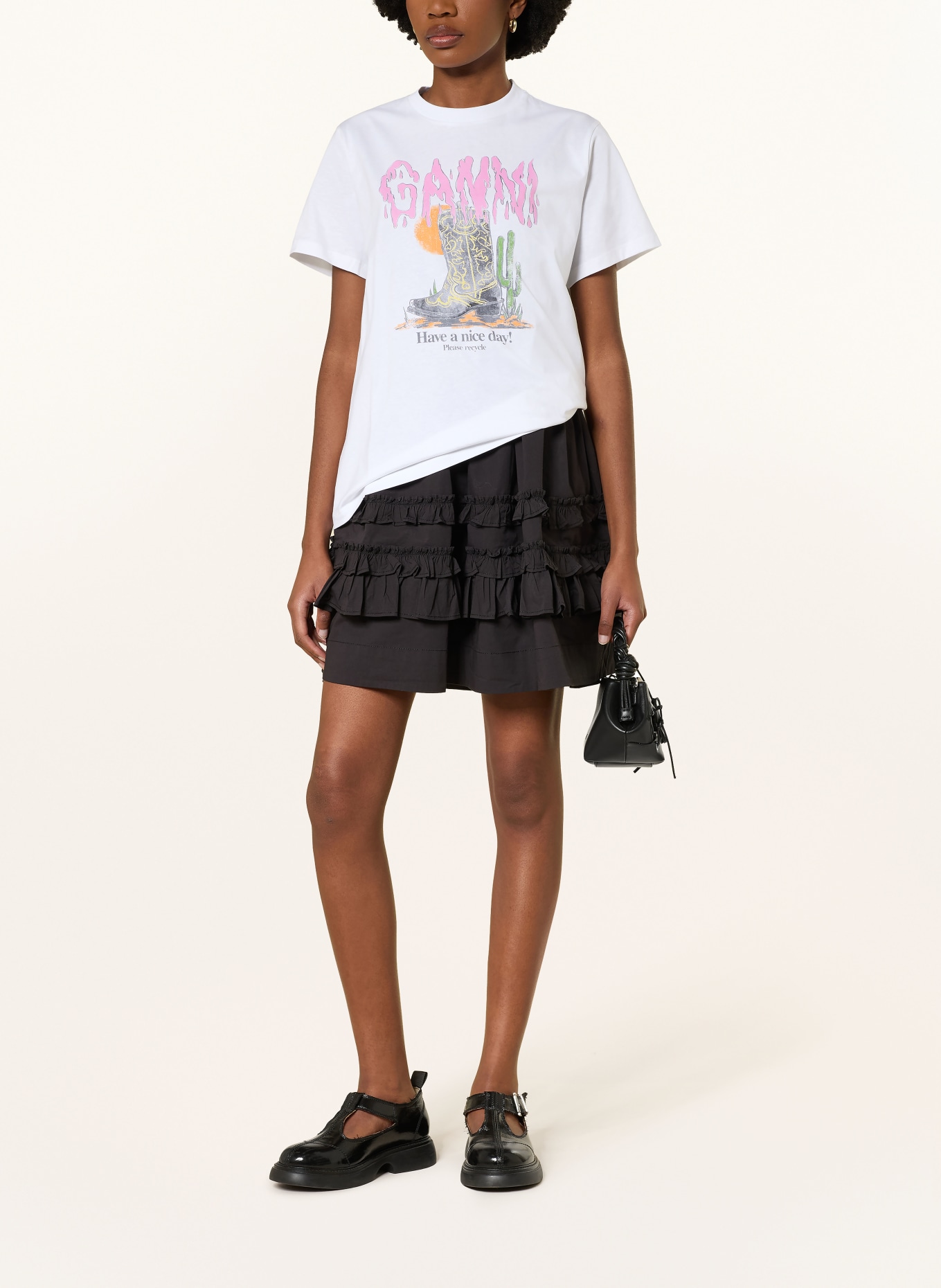 GANNI T-shirt: WHITE