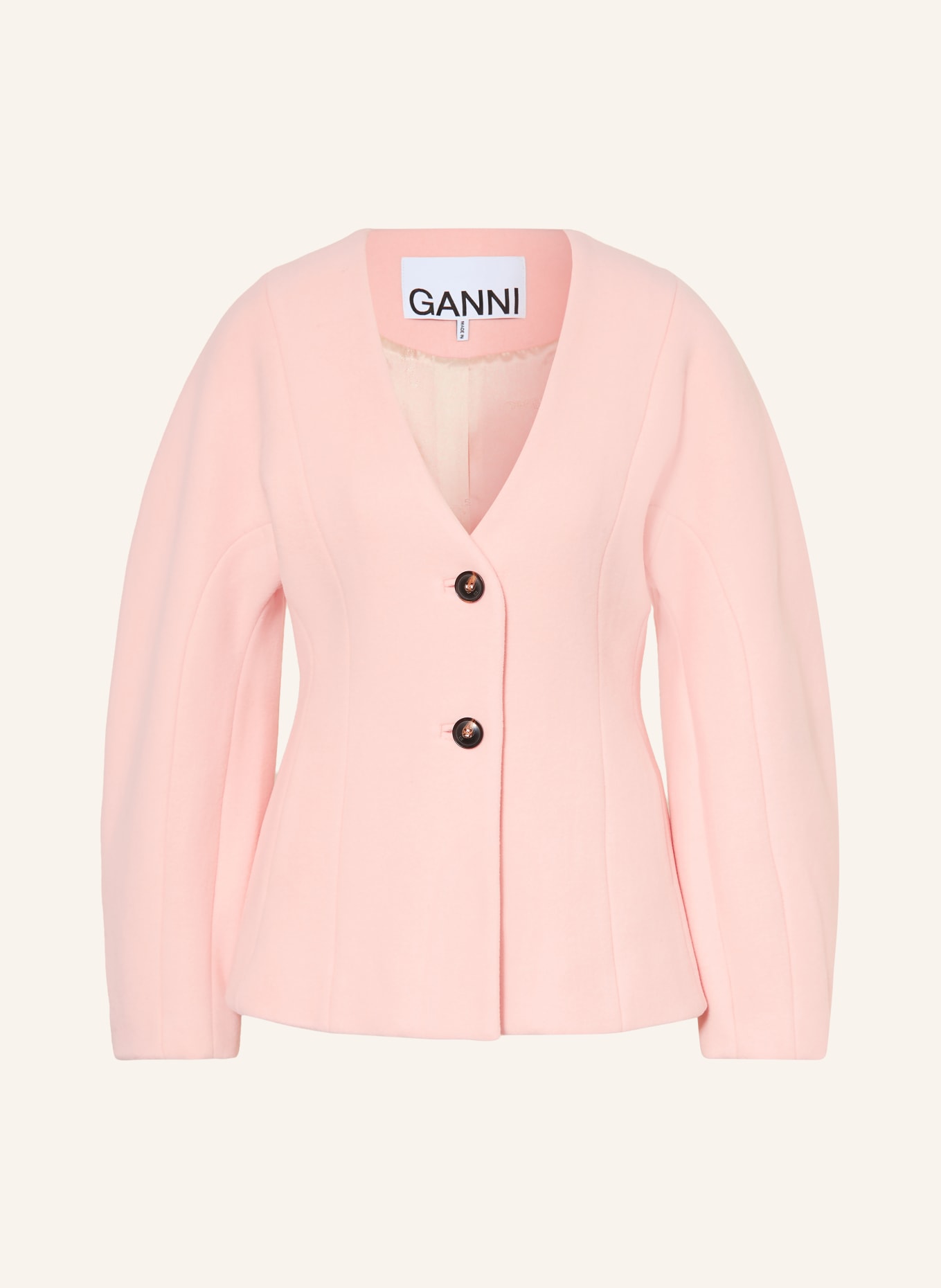 GANNI blazer: LIGHT PINK