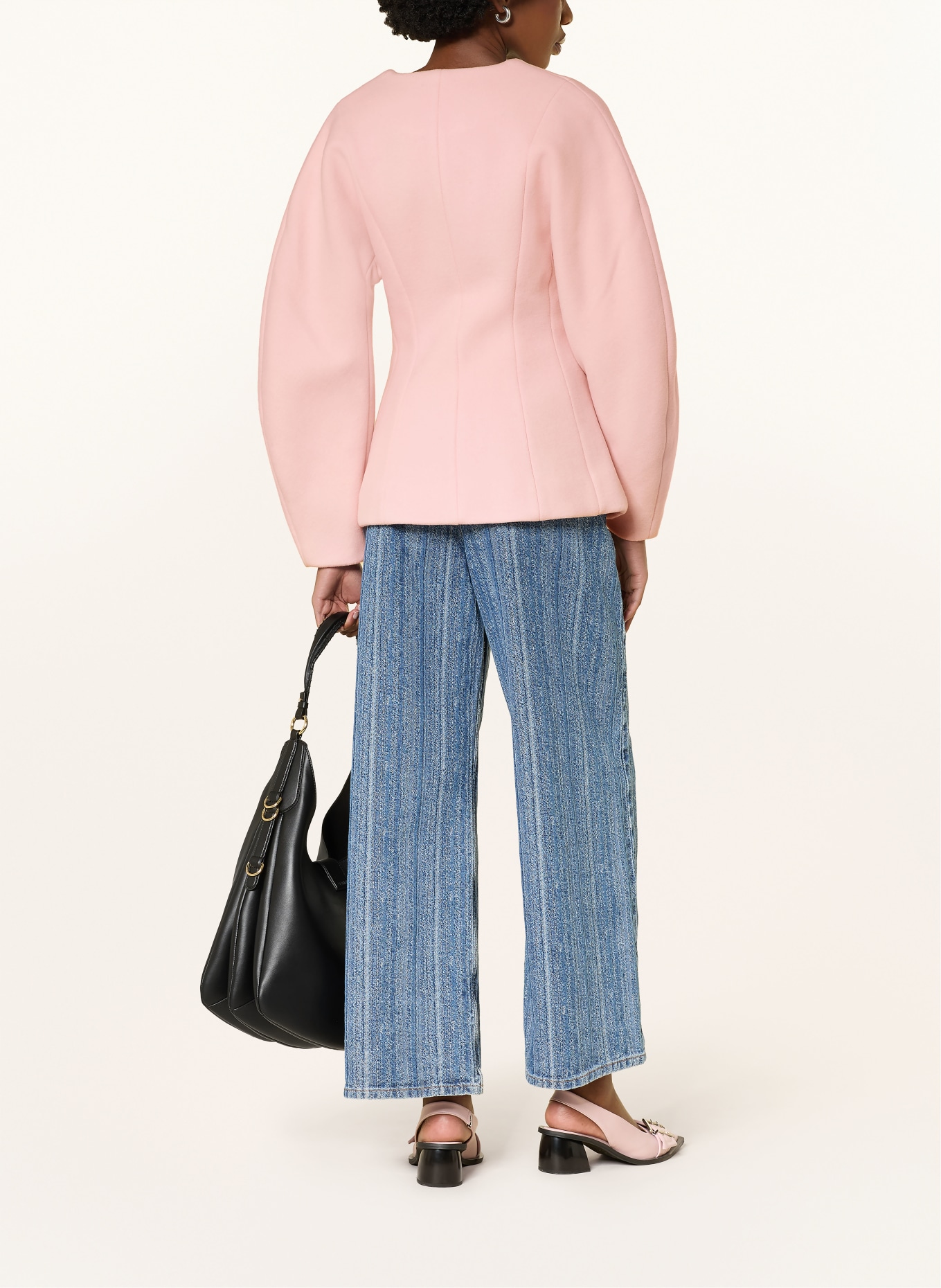 GANNI blazer: LIGHT PINK