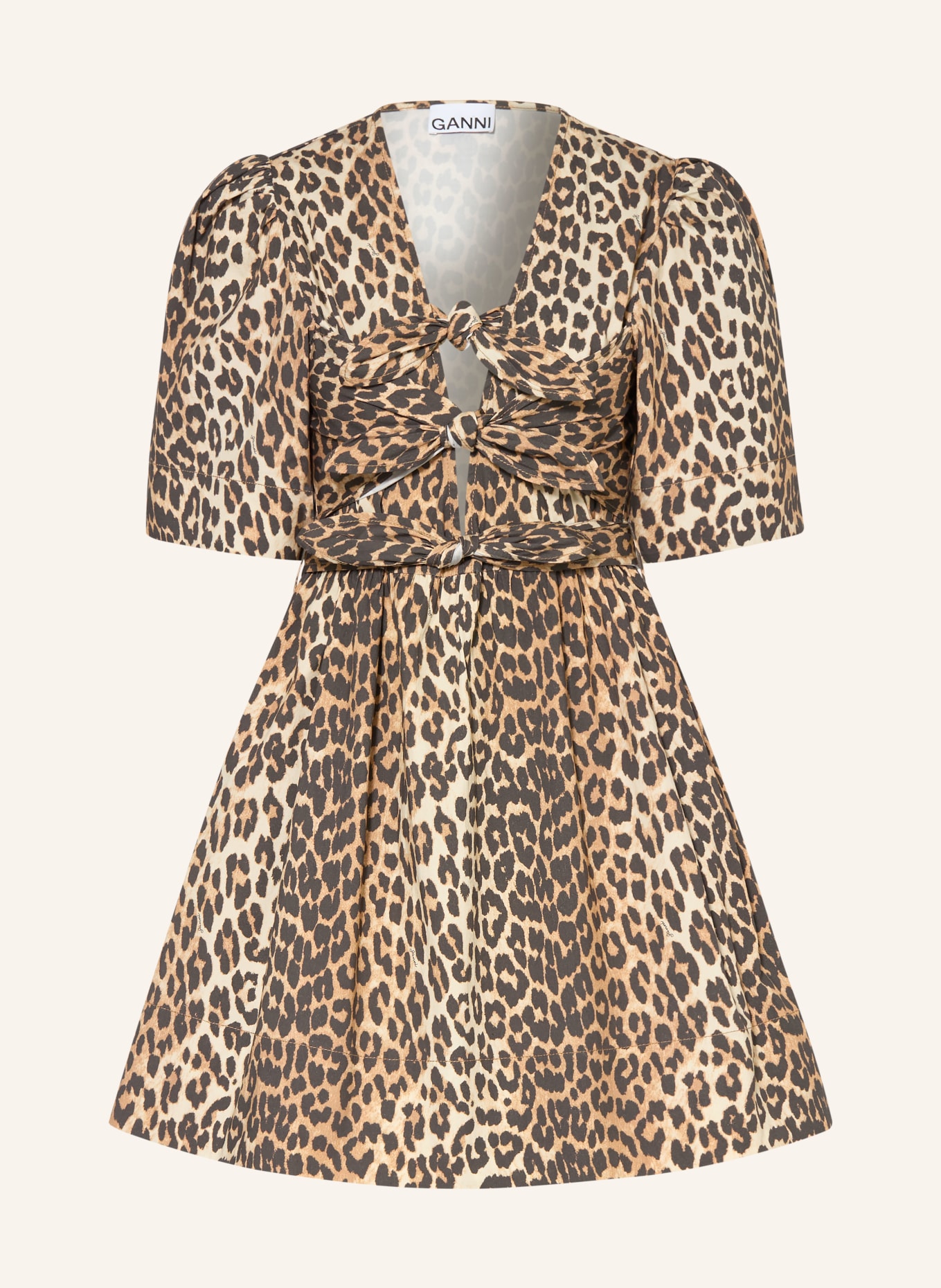 GANNI dress: BROWN / LIGHT BROWN / BLACK