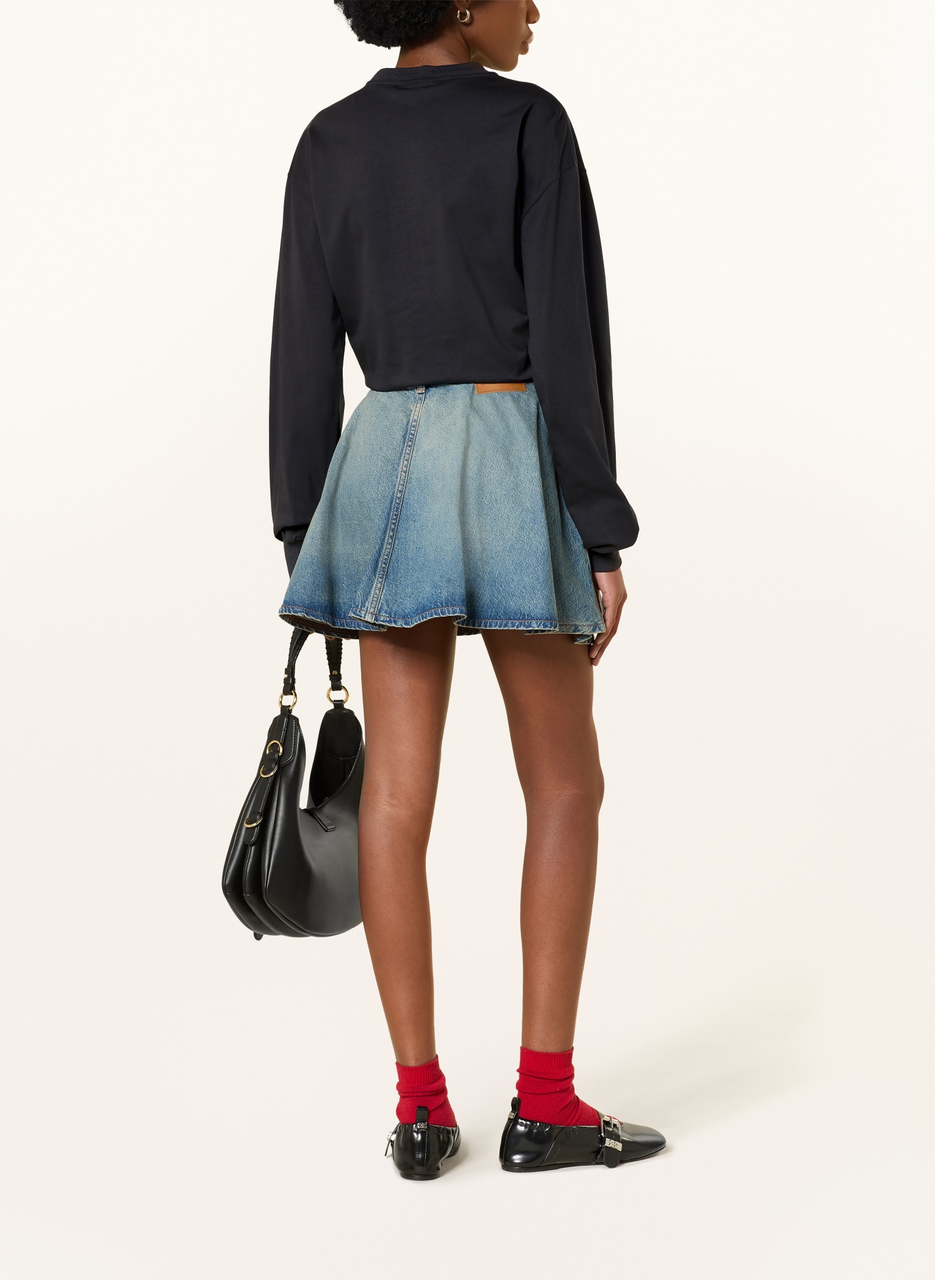 GANNI sweatshirt: BLACK / TAUPE / DARK RED