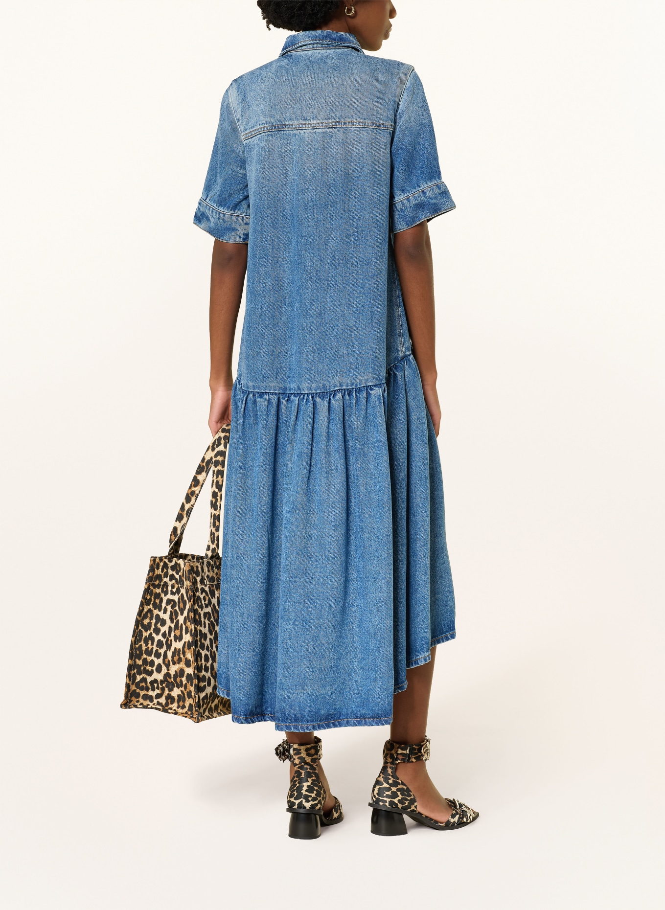 GANNI Denim-look dress: BLUE