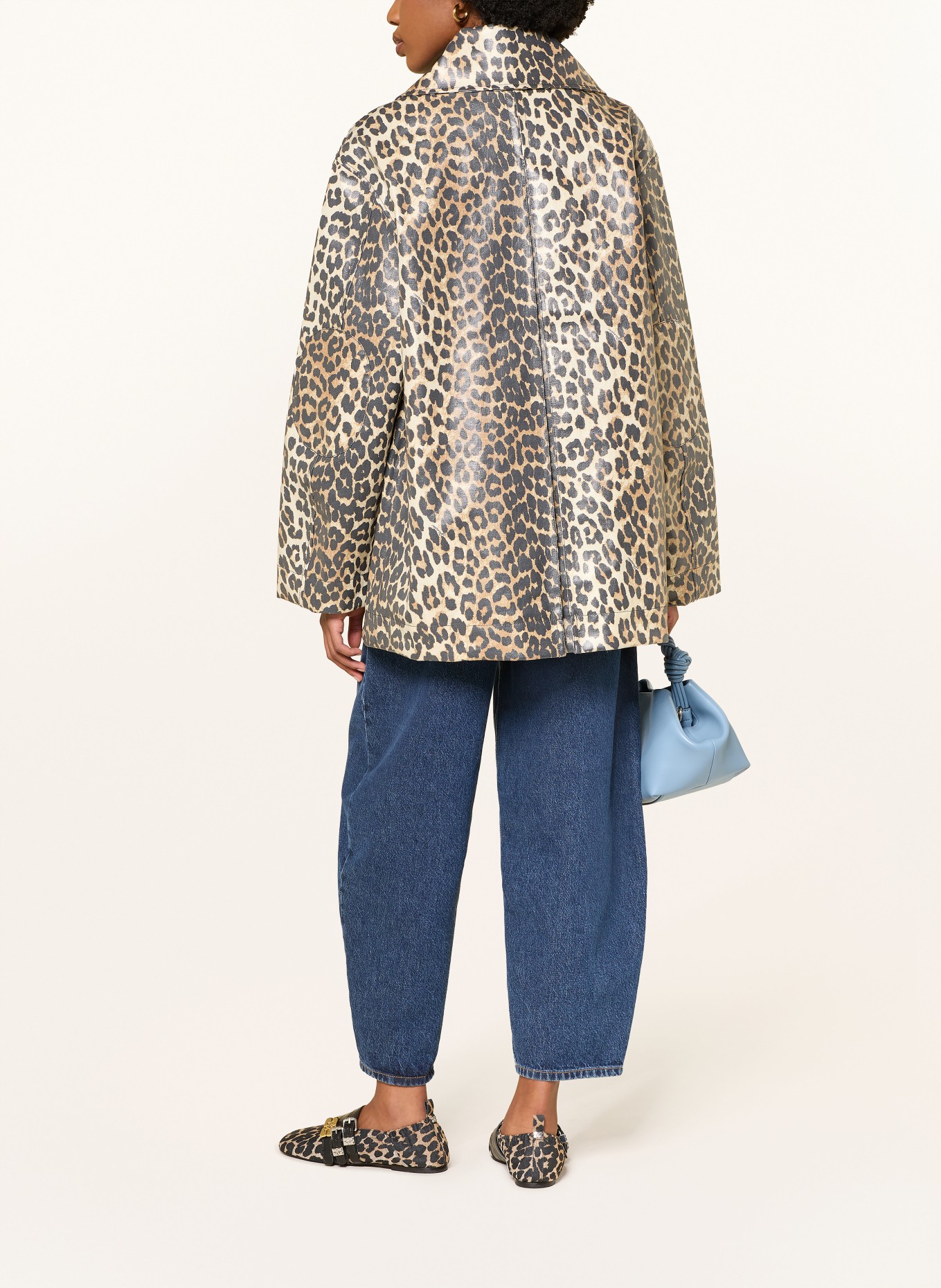 GANNI Jacke: BEIGE / DUNKELBRAUN