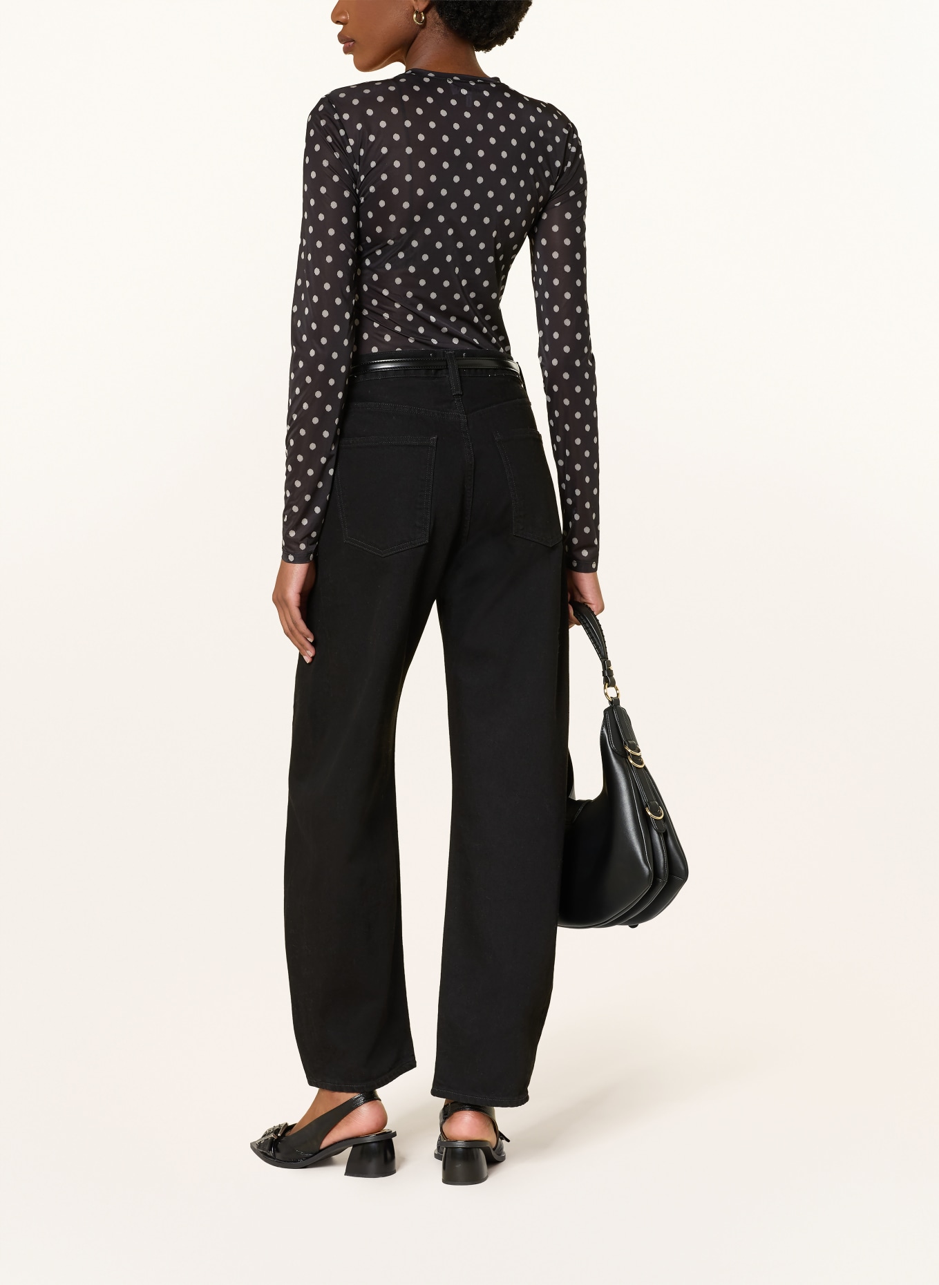 GANNI Dlouhé rukávy: ČERNÁ / BÍLÁ