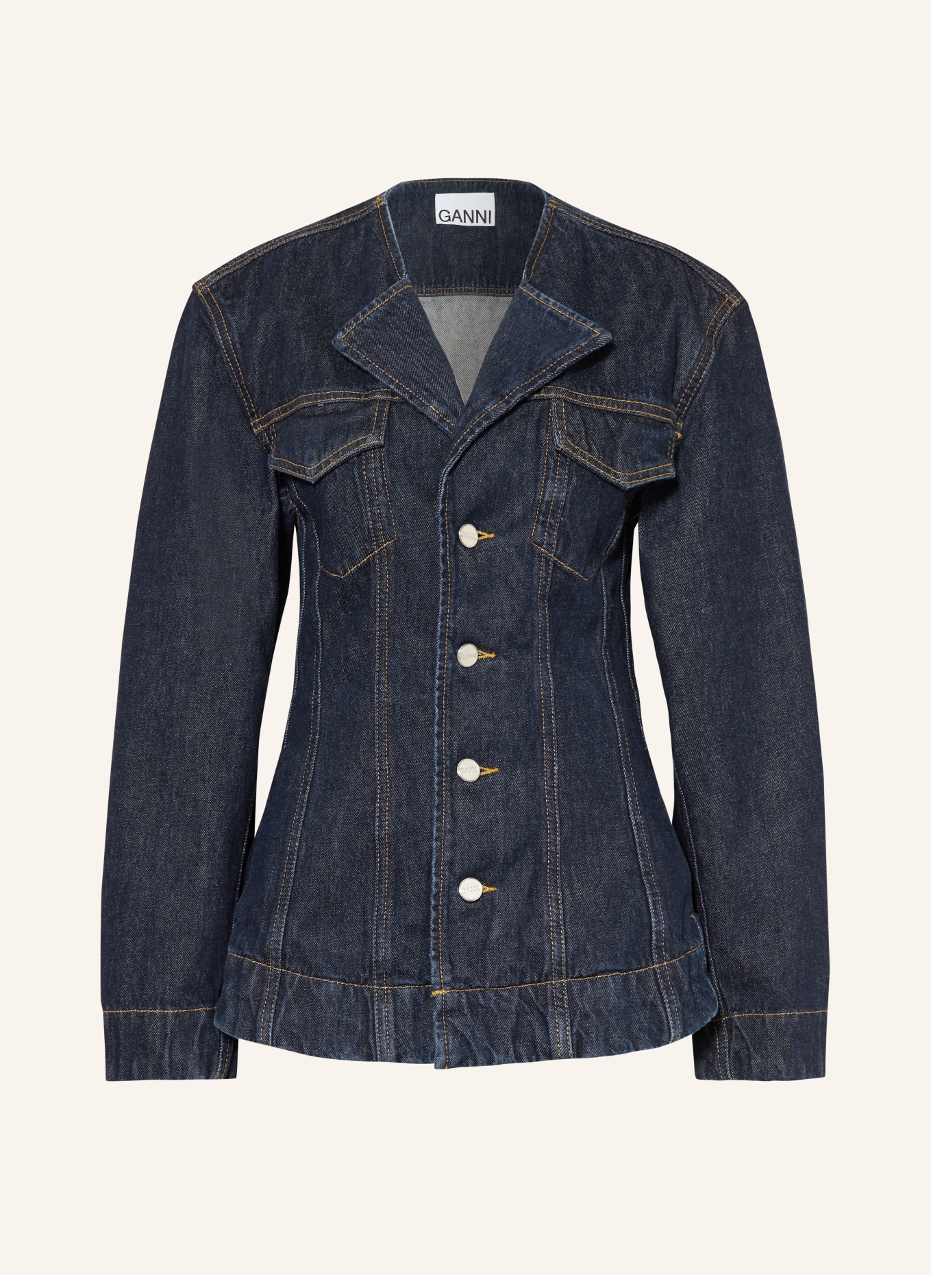 GANNI džínové sako: TMAVĚ MODRÁ