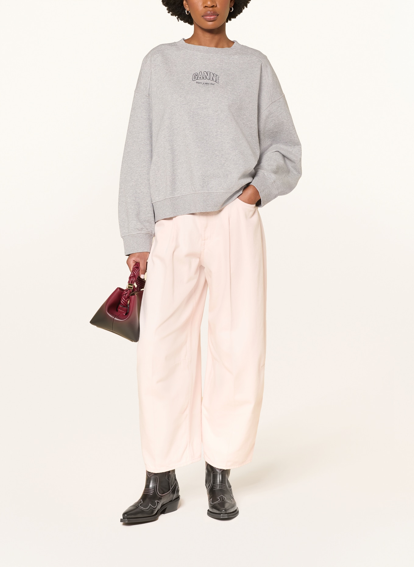 GANNI mikina: ŠEDÁ