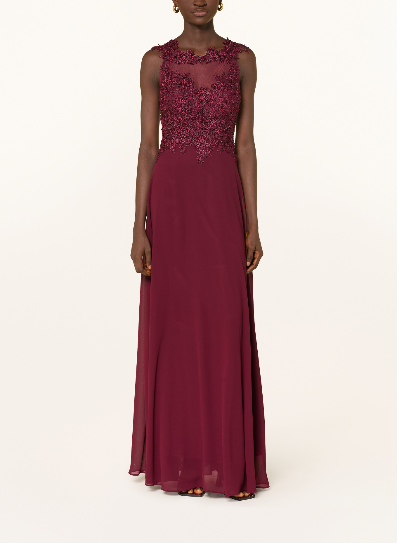 APART Evening gown with lace: DARK RED