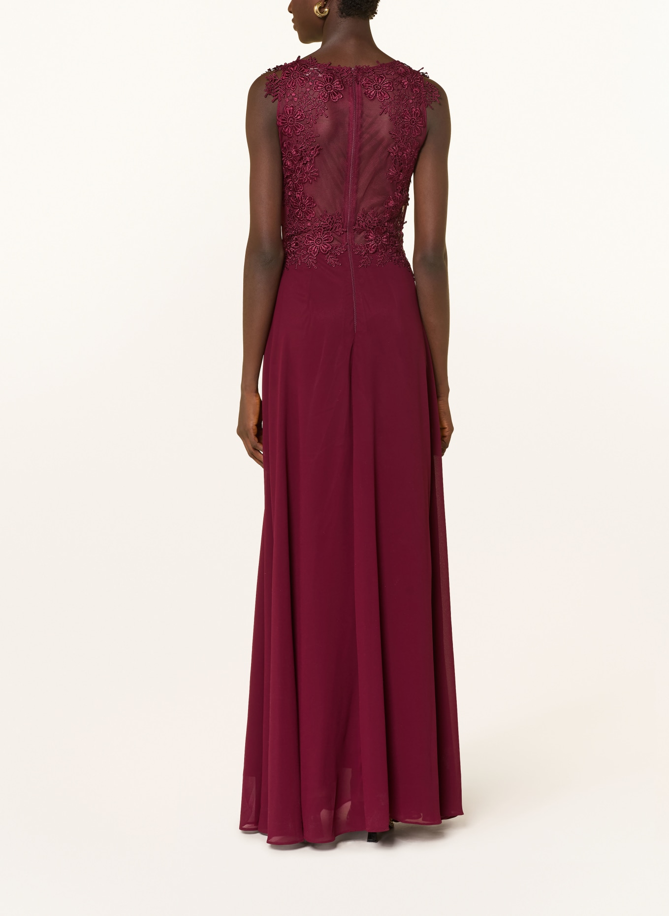 APART Evening gown with lace: DARK RED