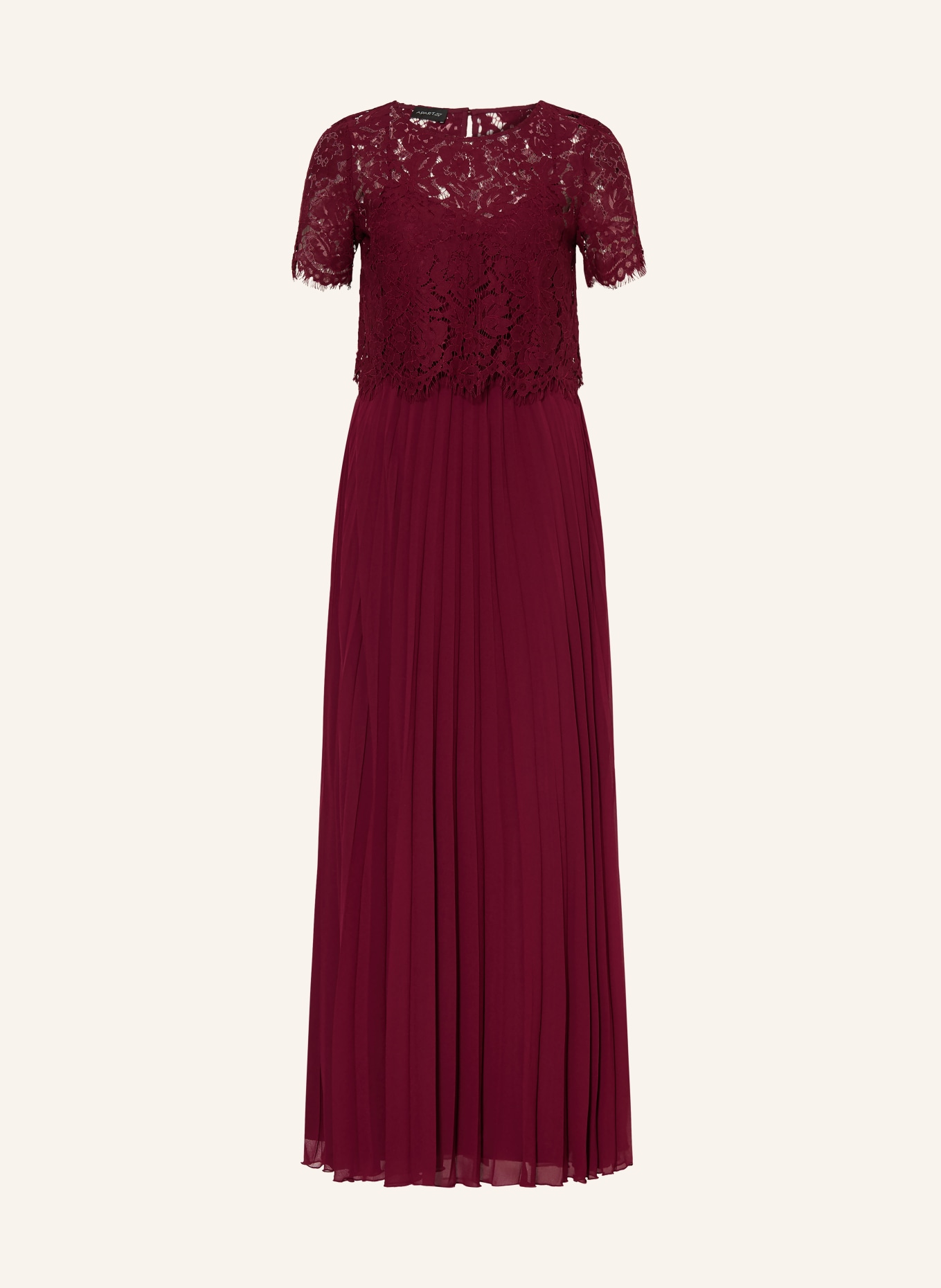 APART Sada: večerní šaty a halenka z krajky: TMAVĚ ČERVENÁ