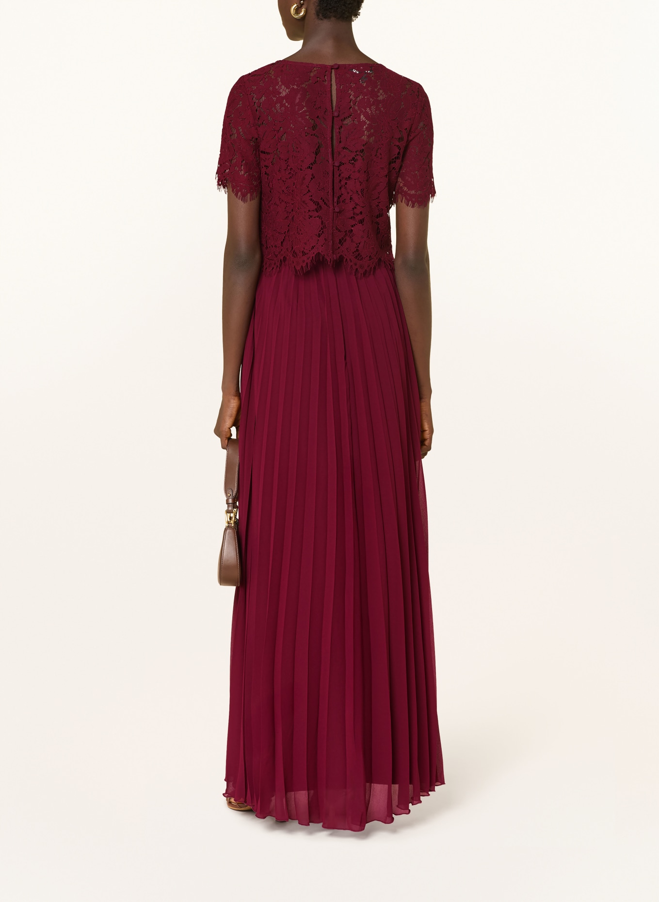 APART Sada: večerní šaty a halenka z krajky: TMAVĚ ČERVENÁ