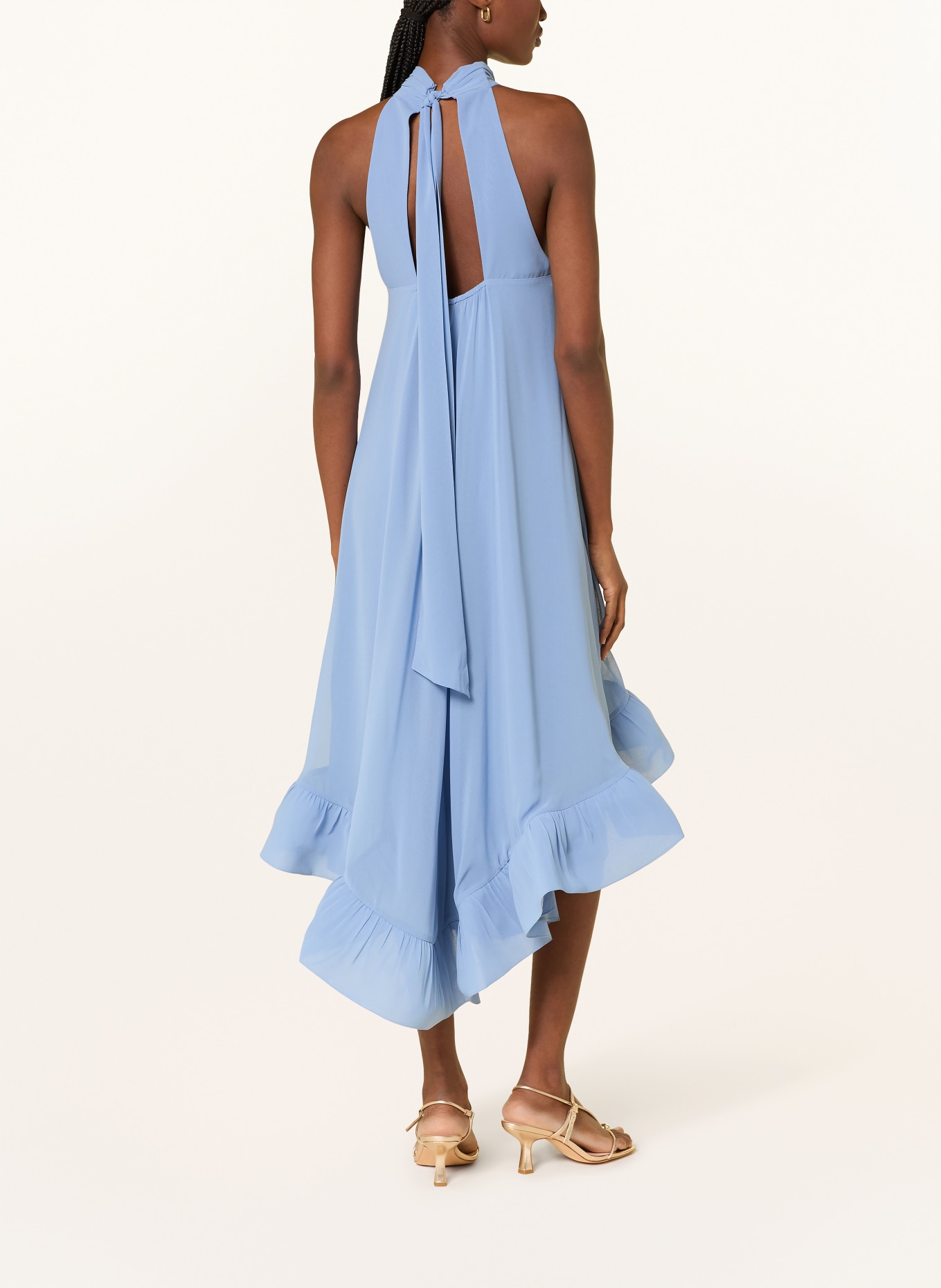 APART Robe de soirée à volants: BLEU CLAIR