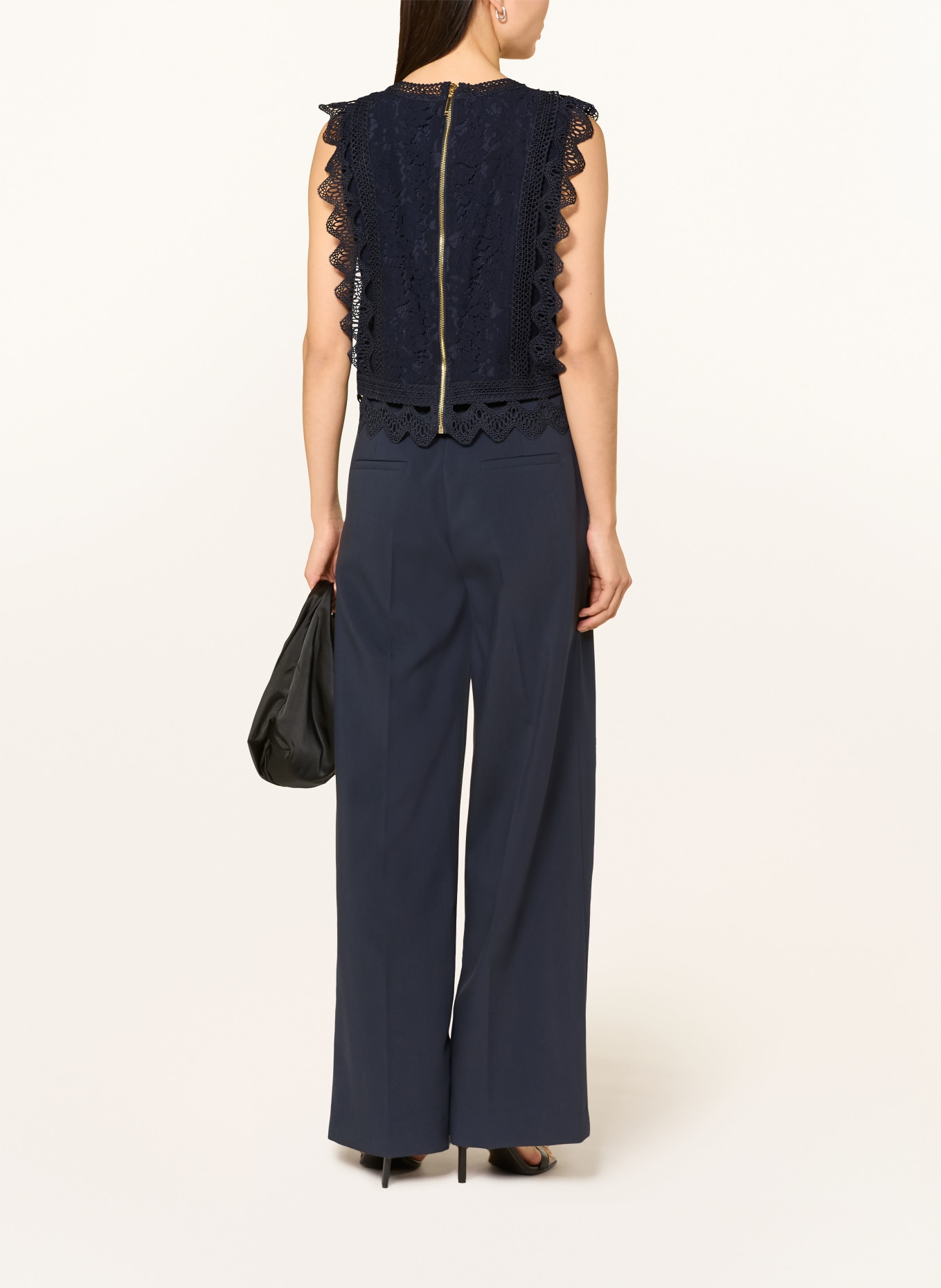 APART koszulka z koronką: GRANATOWY