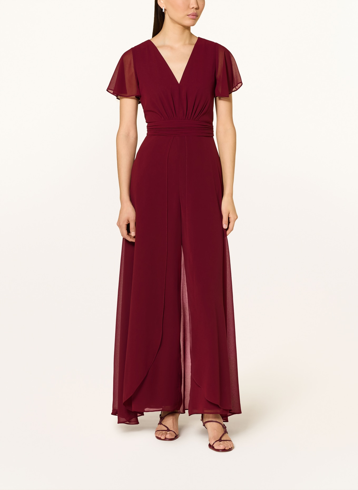 APART Jumpsuit mit Volants: DUNKELROT