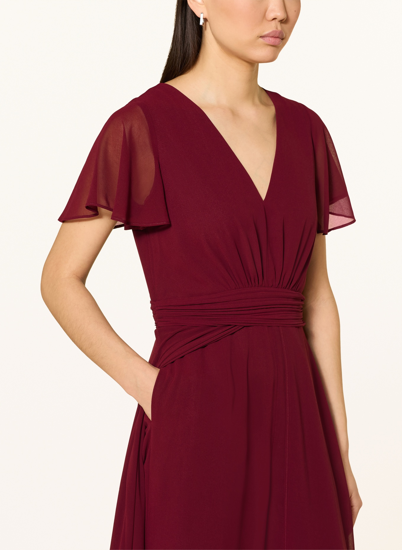 APART Jumpsuit mit Volants: DUNKELROT