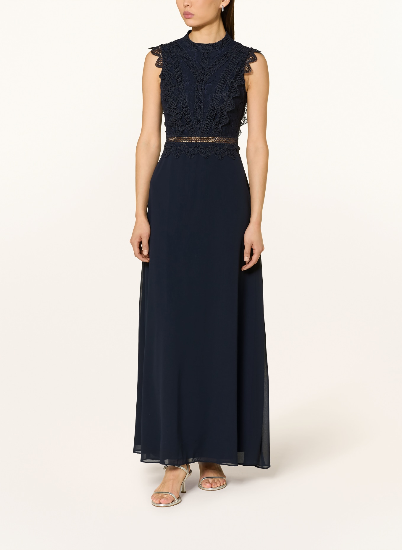 APART Avondjurk met kant: DONKERBLAUW